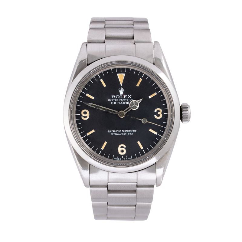 ROLEX - EXPLORER OROLOGIO SOLO TEMPO A CARICA AUTOMATICA IN ACCIAIO CON QUADRANTE NERO E INDICI C...