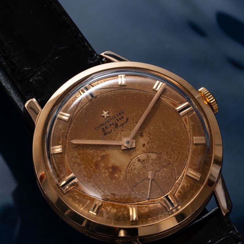 ZENITH - CHRONOMETRE PORT ROYAL OROLOGIO SOLO TEMPO A CARICA MANUALE IN ORO ROSA 18KT CON QUADRAN...