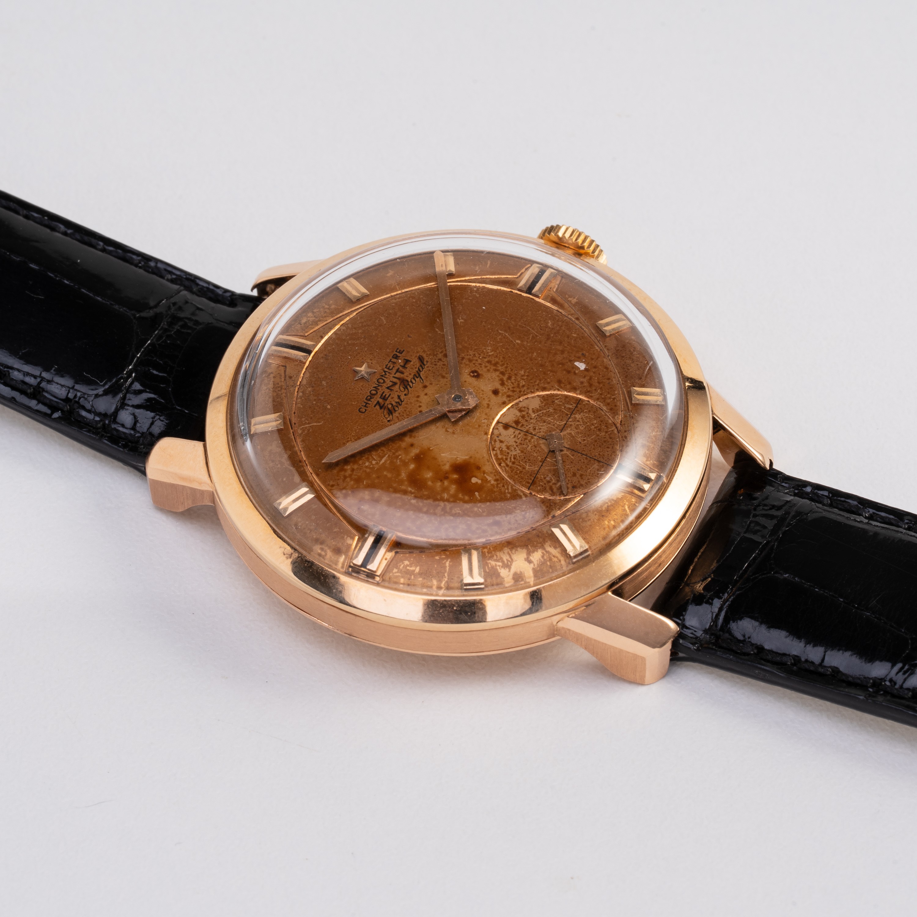 ZENITH - CHRONOMETRE PORT ROYAL OROLOGIO SOLO TEMPO A CARICA MANUALE IN ORO ROSA 18KT CON QUADRAN...