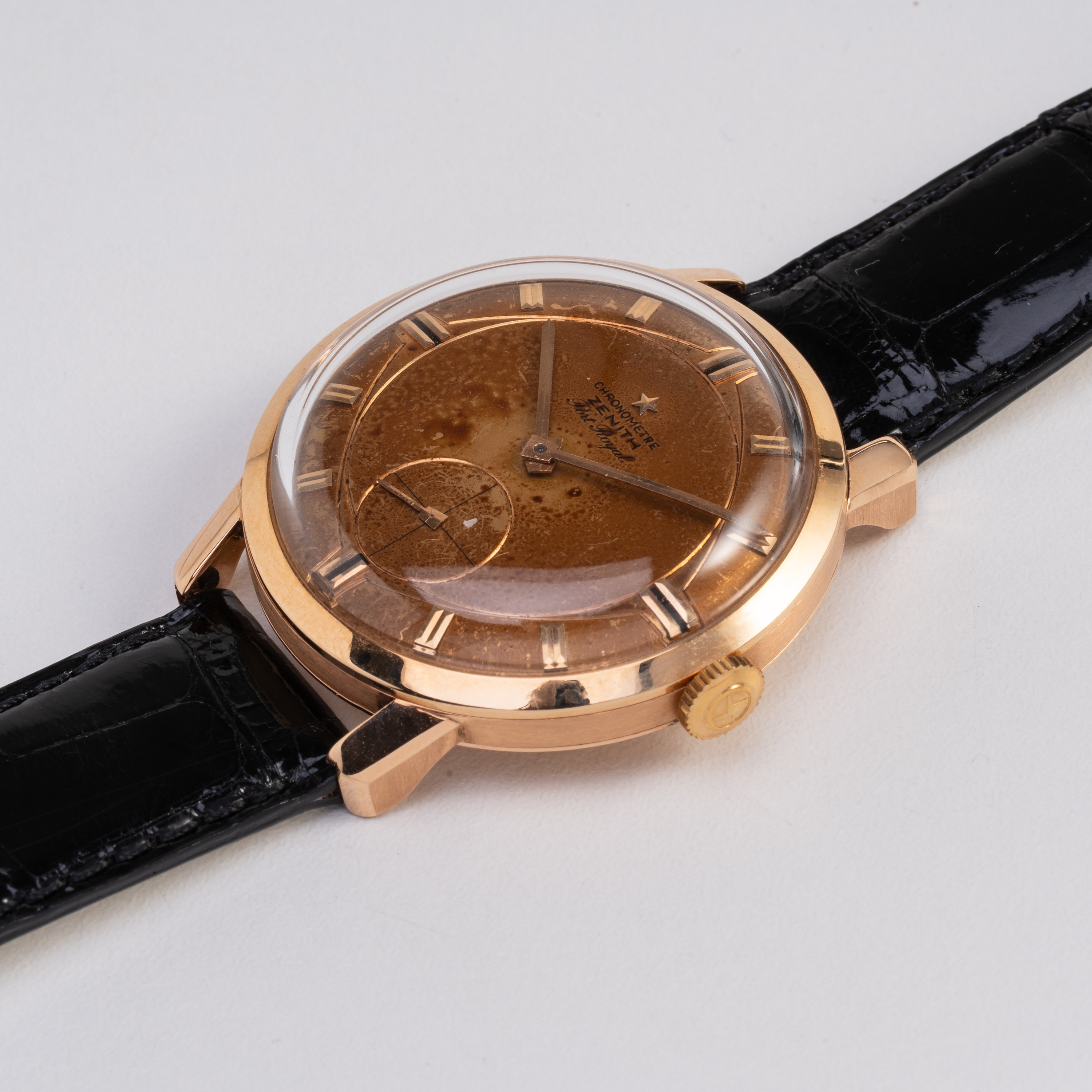 ZENITH - CHRONOMETRE PORT ROYAL OROLOGIO SOLO TEMPO A CARICA MANUALE IN ORO ROSA 18KT CON QUADRAN...