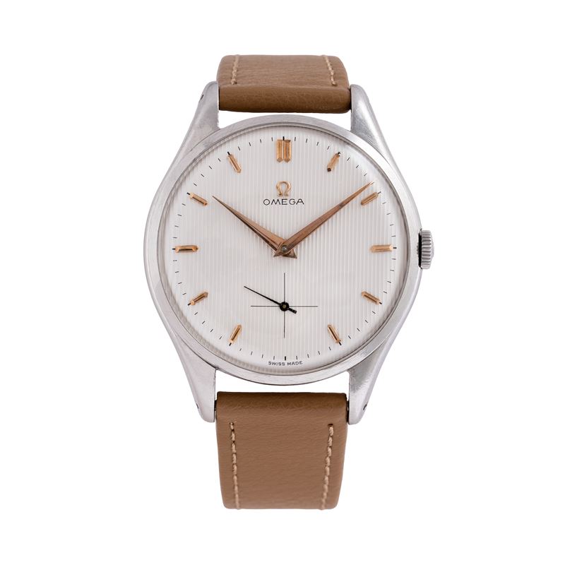 OMEGA - CALATRAVA OVERSIZE OROLOGIO SOLO TEMPO A CARICA MANUALE IN ACCIAIO CON QUADRANTE BIANCO '...