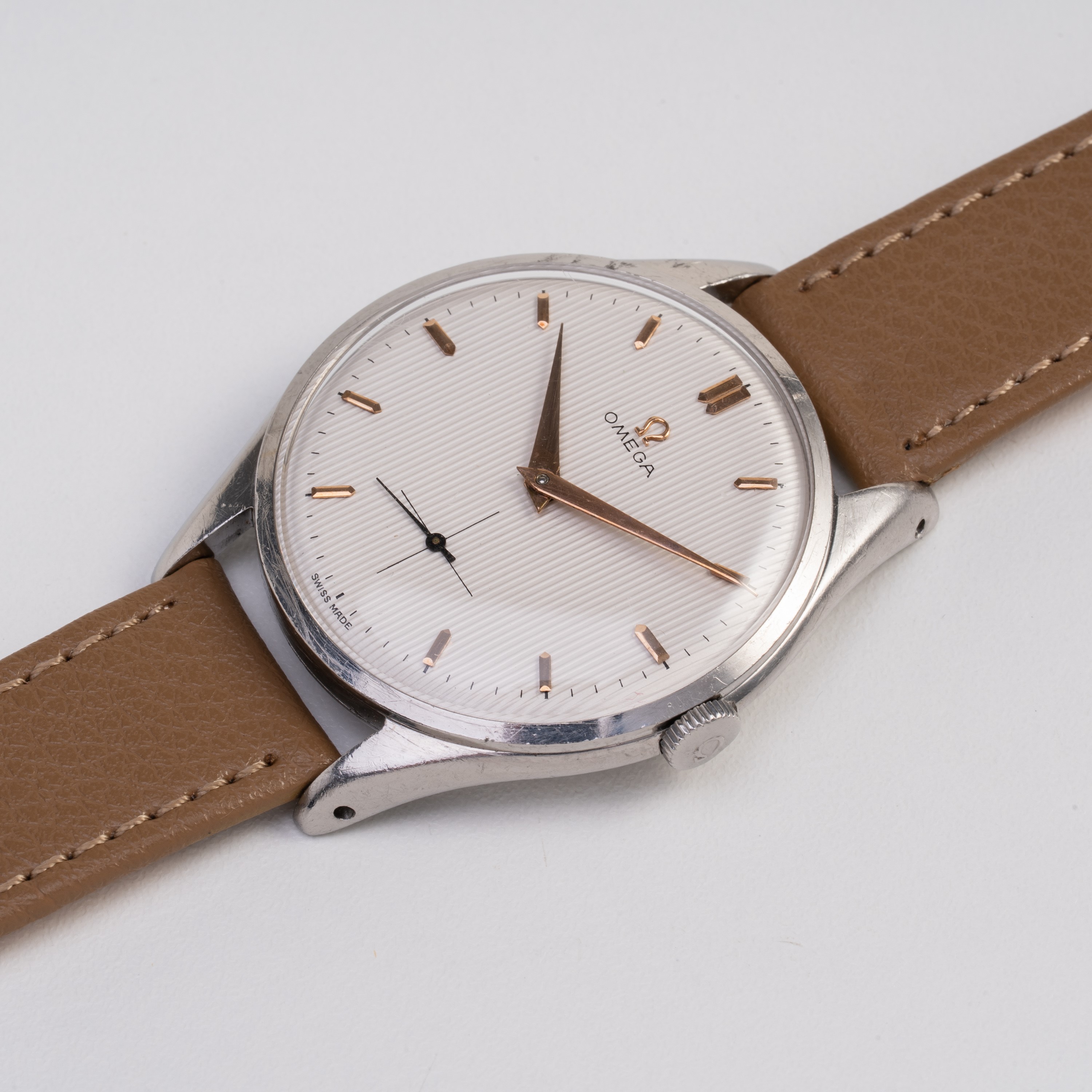 OMEGA - CALATRAVA OVERSIZE OROLOGIO SOLO TEMPO A CARICA MANUALE IN ACCIAIO CON QUADRANTE BIANCO '...