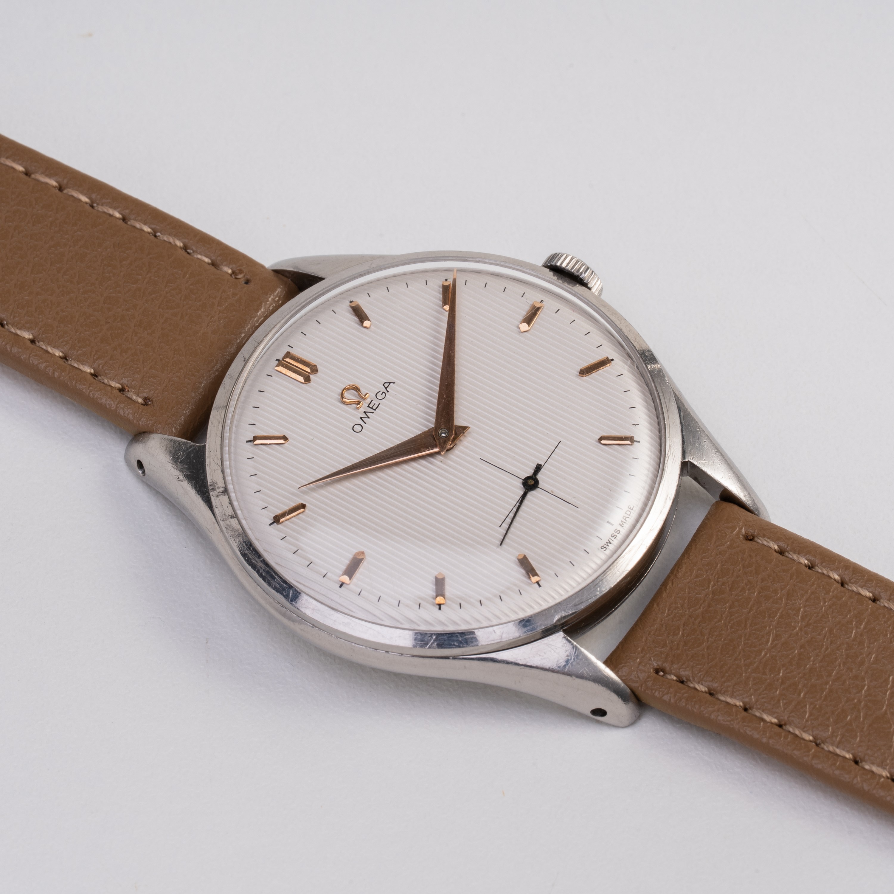 OMEGA - CALATRAVA OVERSIZE OROLOGIO SOLO TEMPO A CARICA MANUALE IN ACCIAIO CON QUADRANTE BIANCO '...