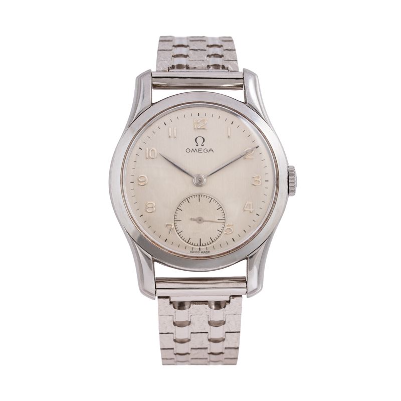 OMEGA - CALATRAVA OROLOGIO SOLO TEMPO A CARICA MANUALE IN ACCIAIO CON QUADRANTE ARGENTE' CON PICC...