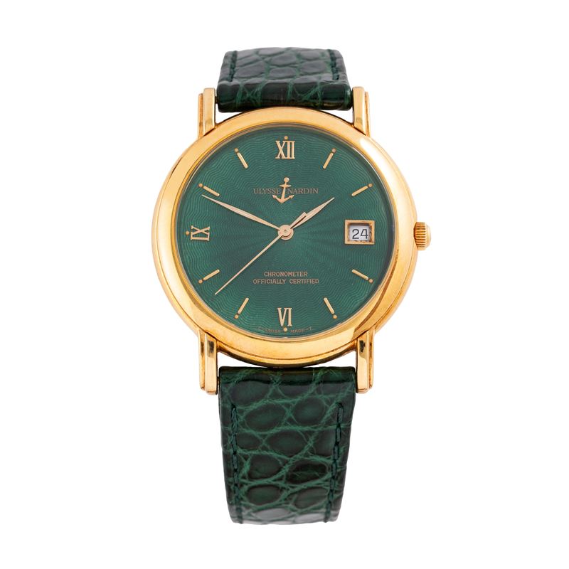 ULYSSE NARDIN - SAN MARCO OROLOGIO SOLO TEMPO A CARICA AUTOMATICA IN ORO GIALLO 18KT CON QUADRANT...