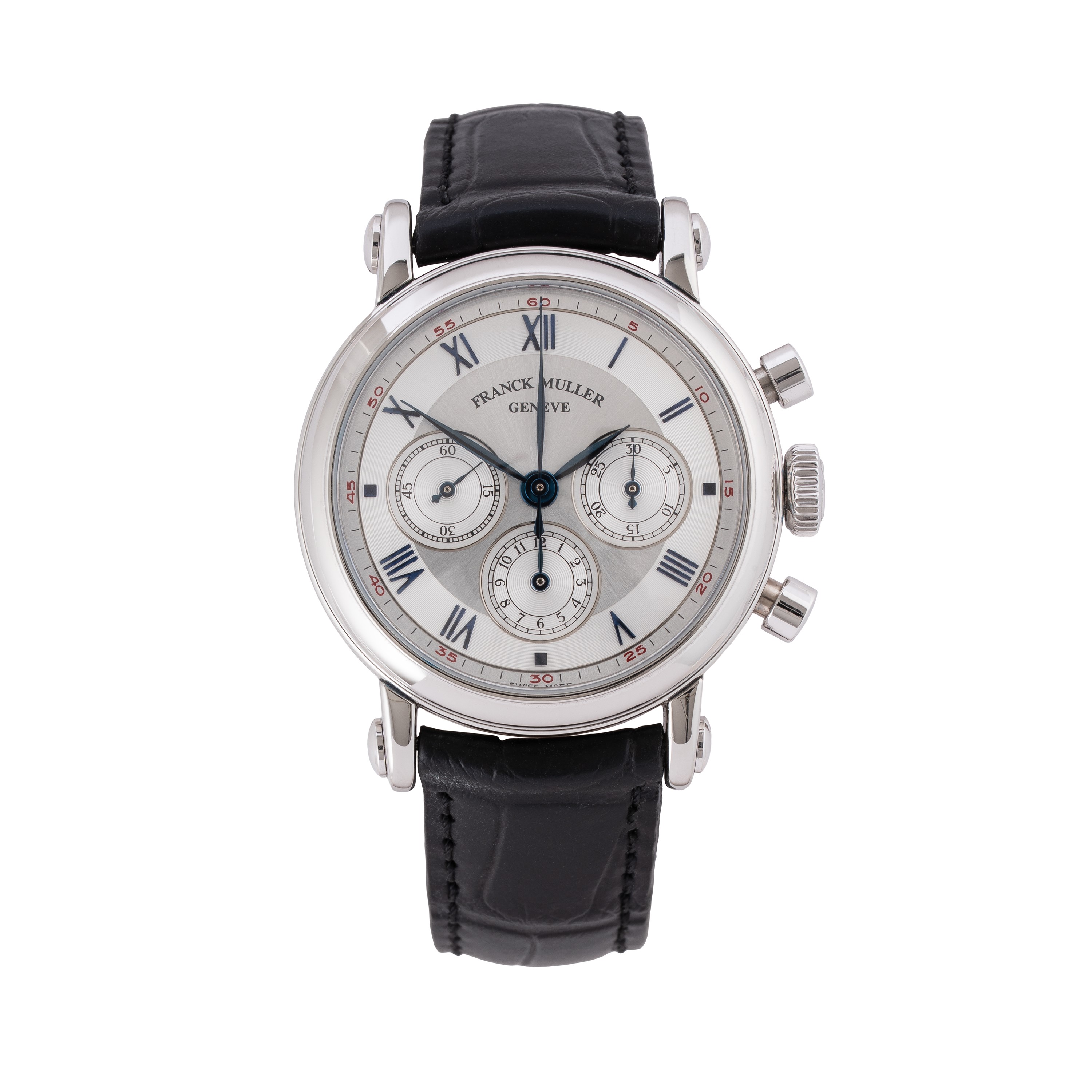 FRANCK MULLER - CHRONOGRAPH CRONOGRAFO A CARICA MANUALE IN PLATINO CON QUADRANTE ARGENTE' E SCALA...