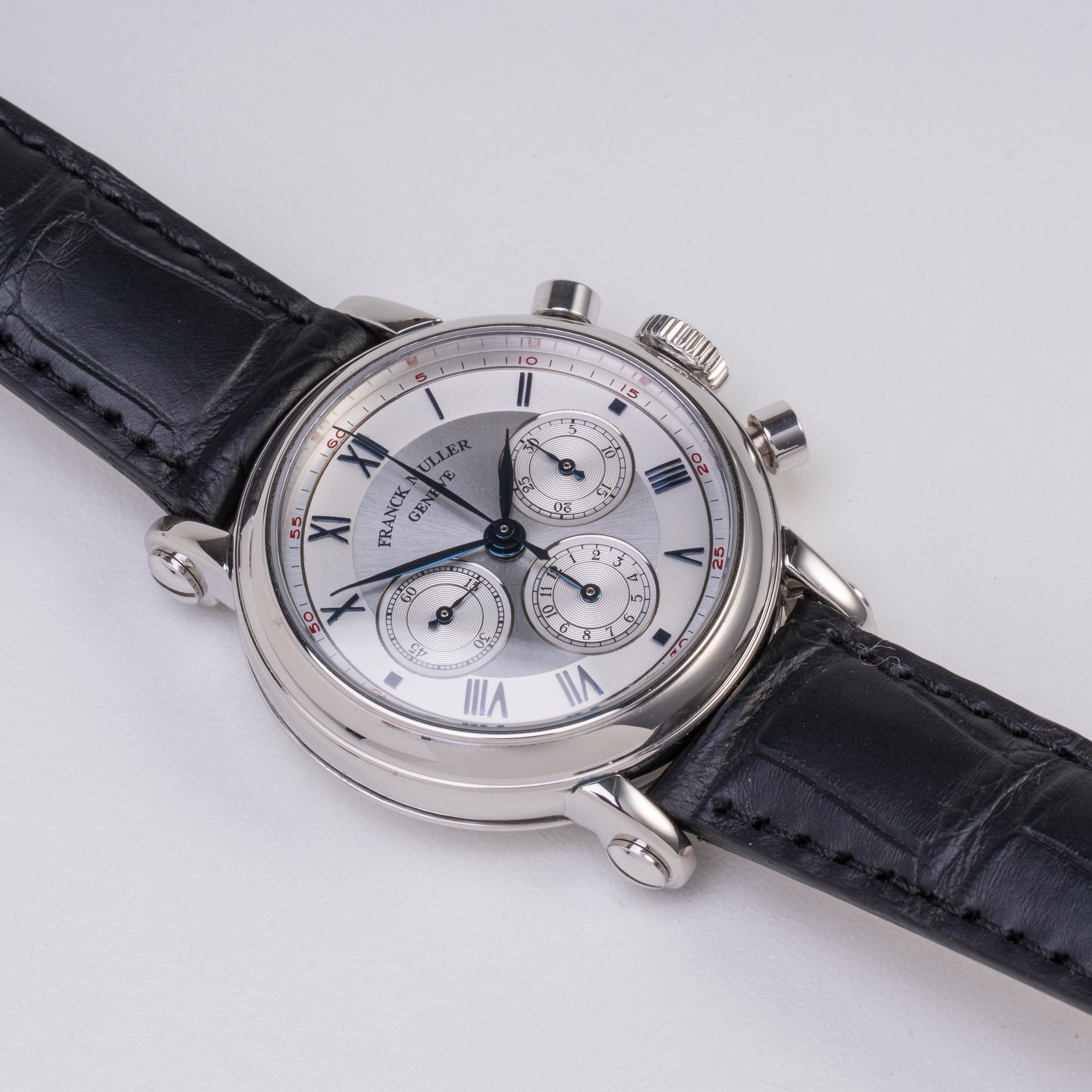FRANCK MULLER - CHRONOGRAPH CRONOGRAFO A CARICA MANUALE IN PLATINO CON QUADRANTE ARGENTE' E SCALA...