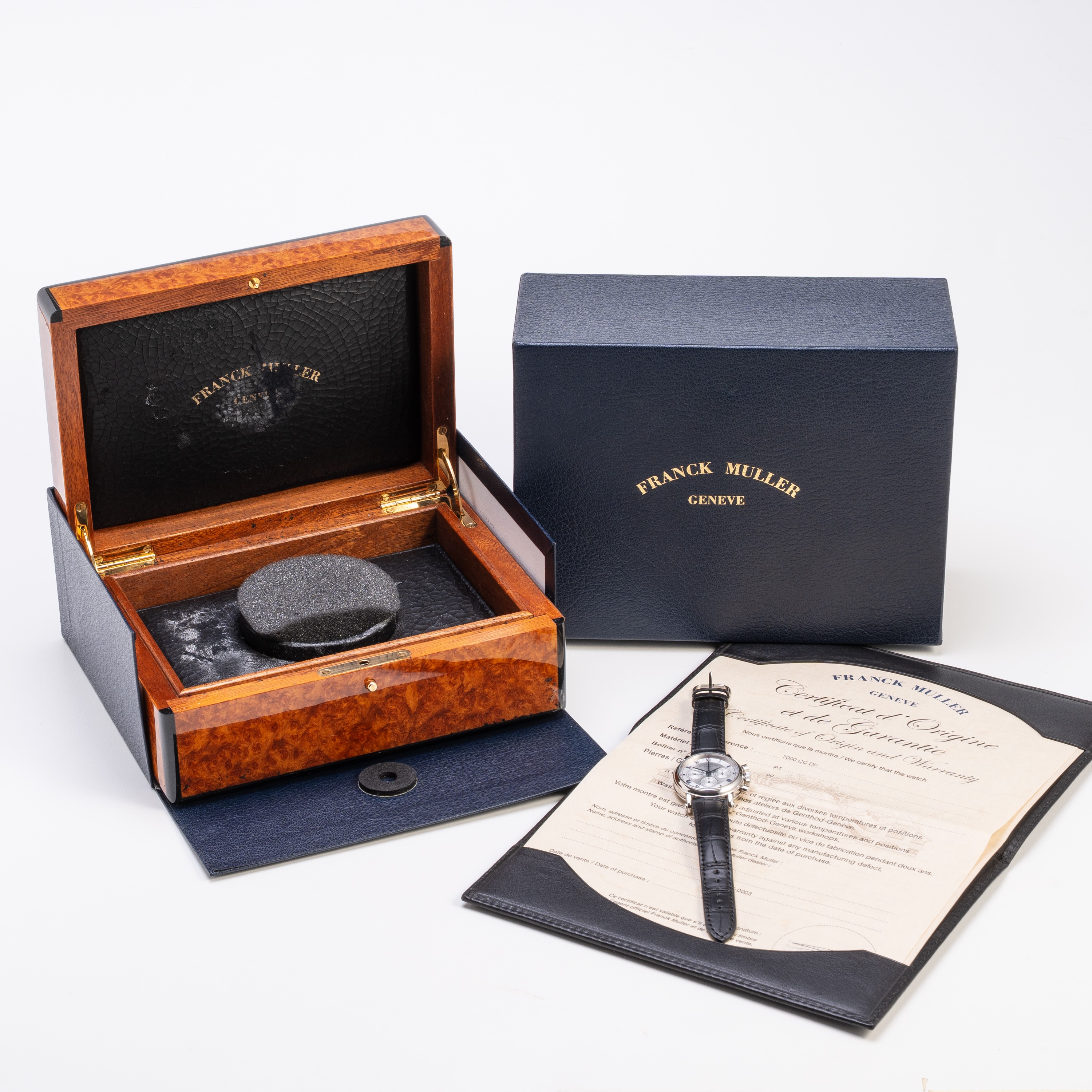 FRANCK MULLER - CHRONOGRAPH CRONOGRAFO A CARICA MANUALE IN PLATINO CON QUADRANTE ARGENTE' E SCALA...