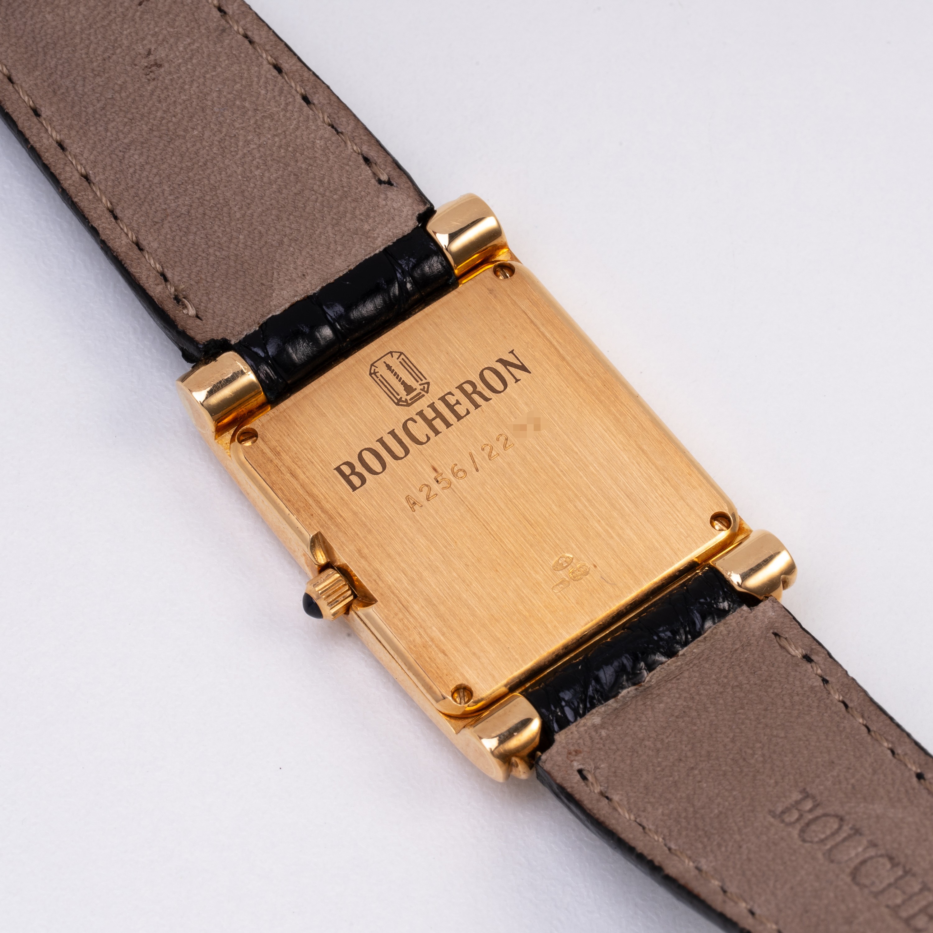 BOUCHERON - REFLET OROLOGIO SOLO TEMPO AL QUARZO IN ORO GIALLO 18KT CON CASSA LAVORATA E QUADRANT...