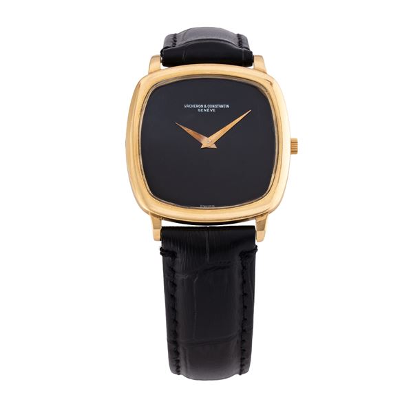VACHERON CONSTANTIN - VACHERON CONSTANTIN  18 KT YELLOW GOLD MANUAL WINDING TIME ONLY WATCH WITH ONYX DIAL