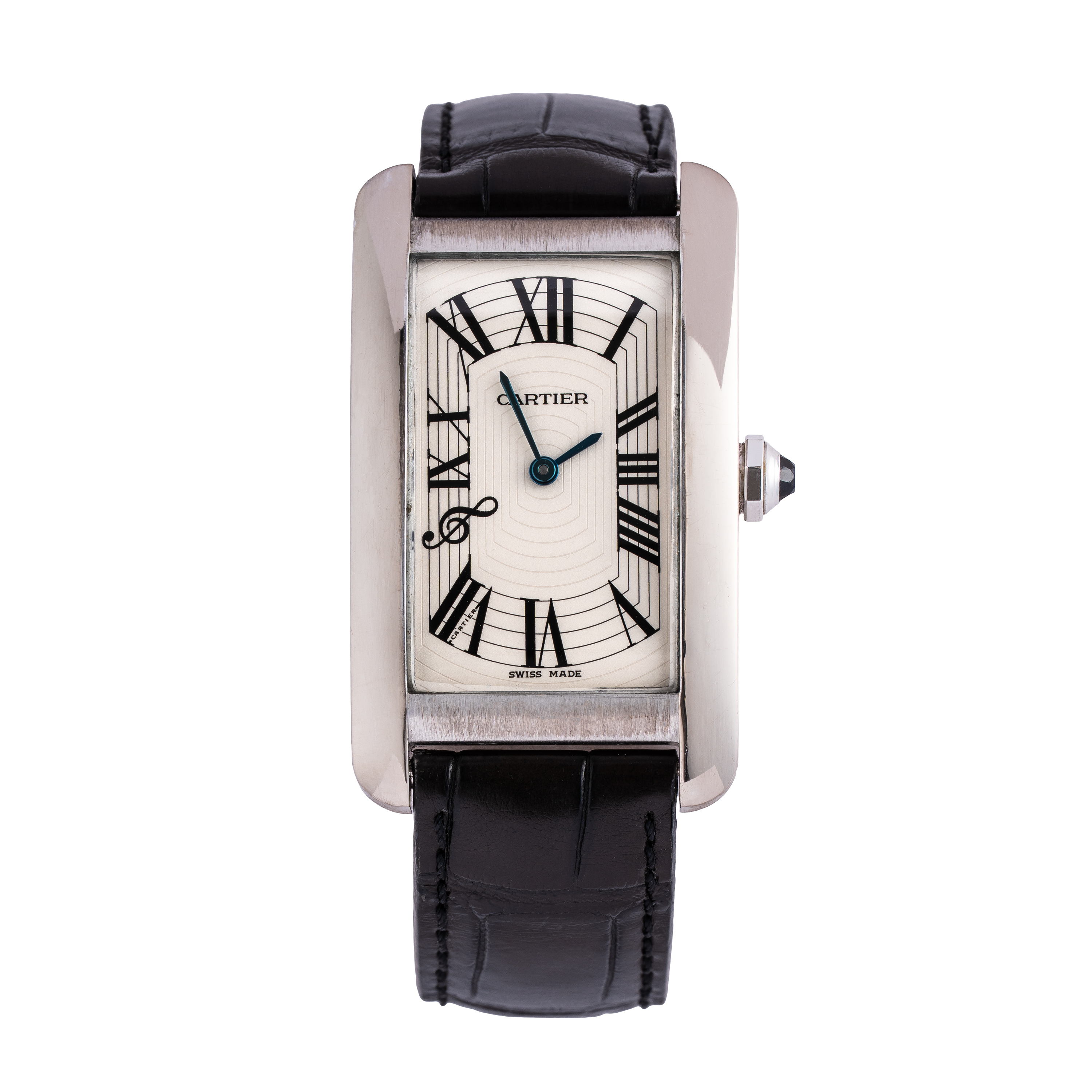 CARTIER - TANK AMERICAINE OROLOGIO SOLO TEMPO A CARICA AUTOMATICA IN ORO BIANCO 18KT REALIZZATO P...