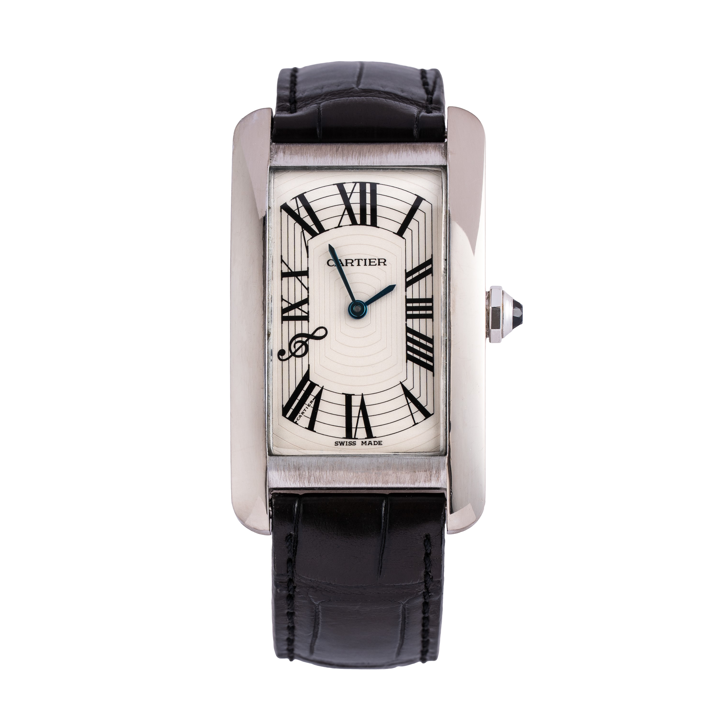 CARTIER - TANK AMERICAINE OROLOGIO SOLO TEMPO A CARICA AUTOMATICA IN ORO BIANCO 18KT REALIZZATO P...