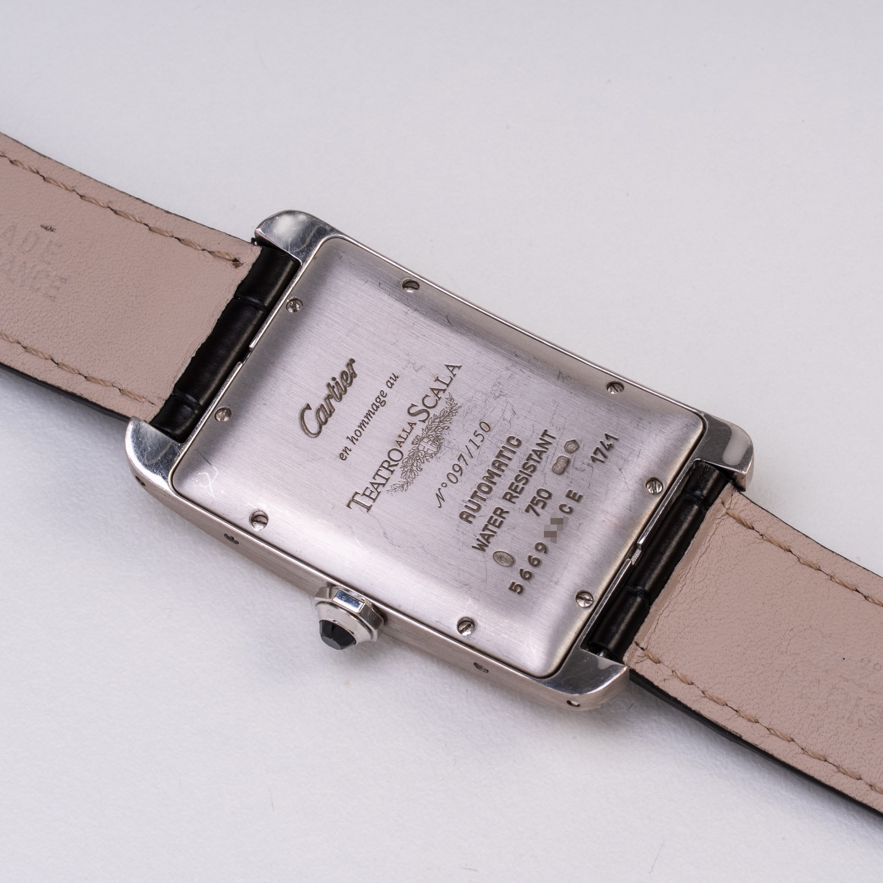 CARTIER - TANK AMERICAINE OROLOGIO SOLO TEMPO A CARICA AUTOMATICA IN ORO BIANCO 18KT REALIZZATO P...