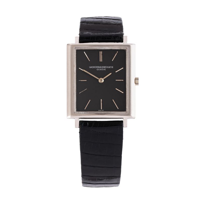 VACHERON CONSTANTIN OROLOGIO SOLO TEMPO A CARICA MANUALE IN ORO BIANCO 18KT E QUADRANTE NERO