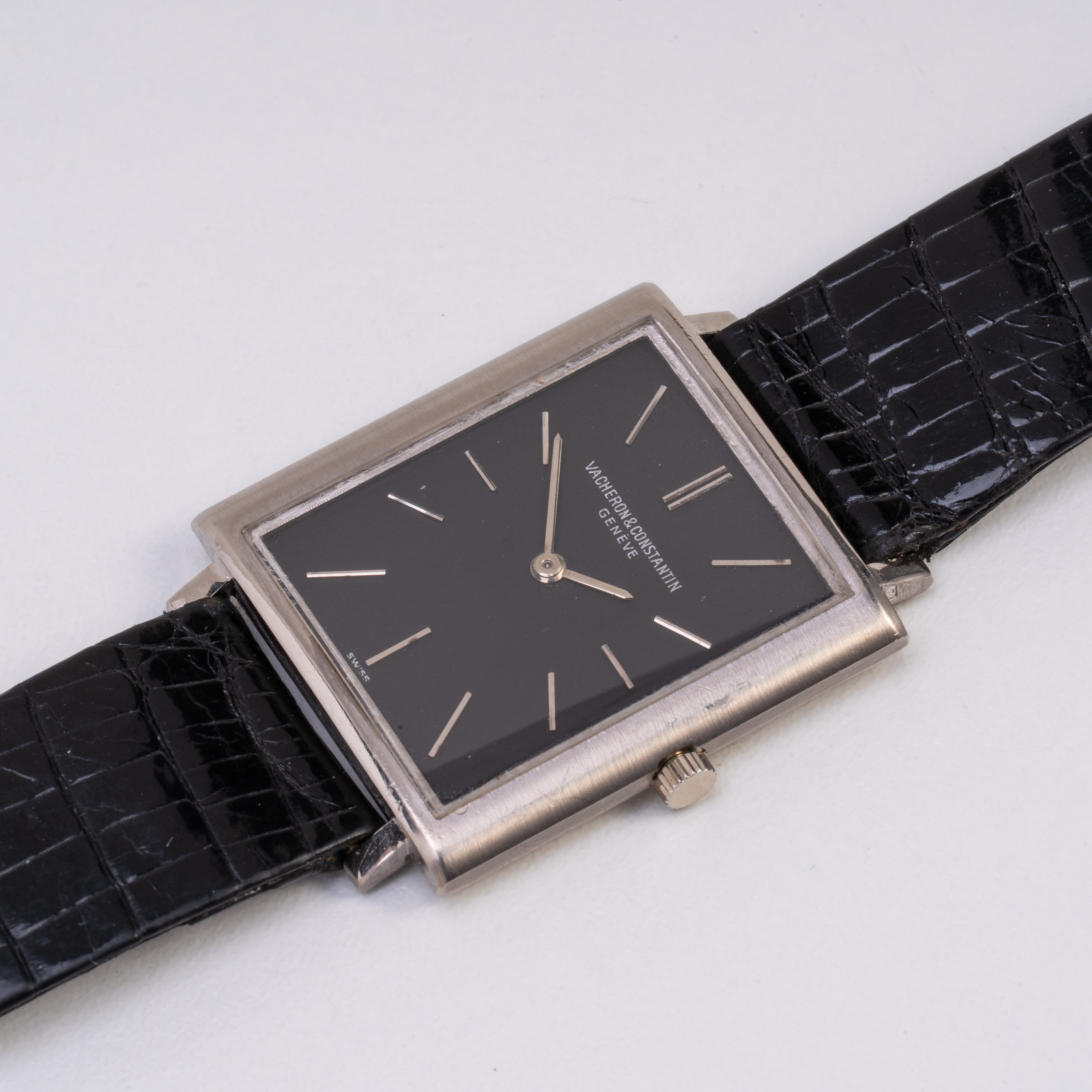 VACHERON CONSTANTIN OROLOGIO SOLO TEMPO A CARICA MANUALE IN ORO BIANCO 18KT E QUADRANTE NERO