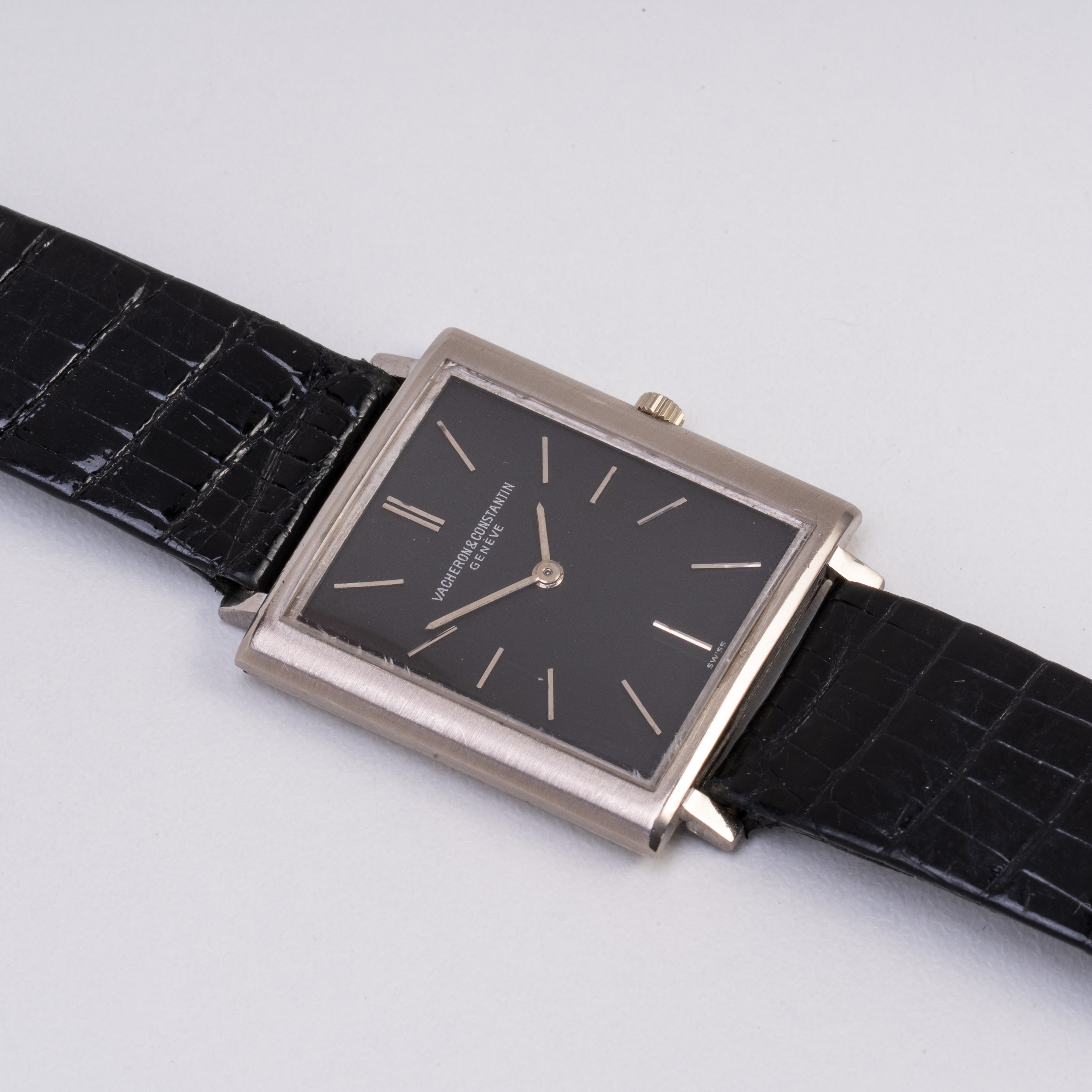 VACHERON CONSTANTIN OROLOGIO SOLO TEMPO A CARICA MANUALE IN ORO BIANCO 18KT E QUADRANTE NERO