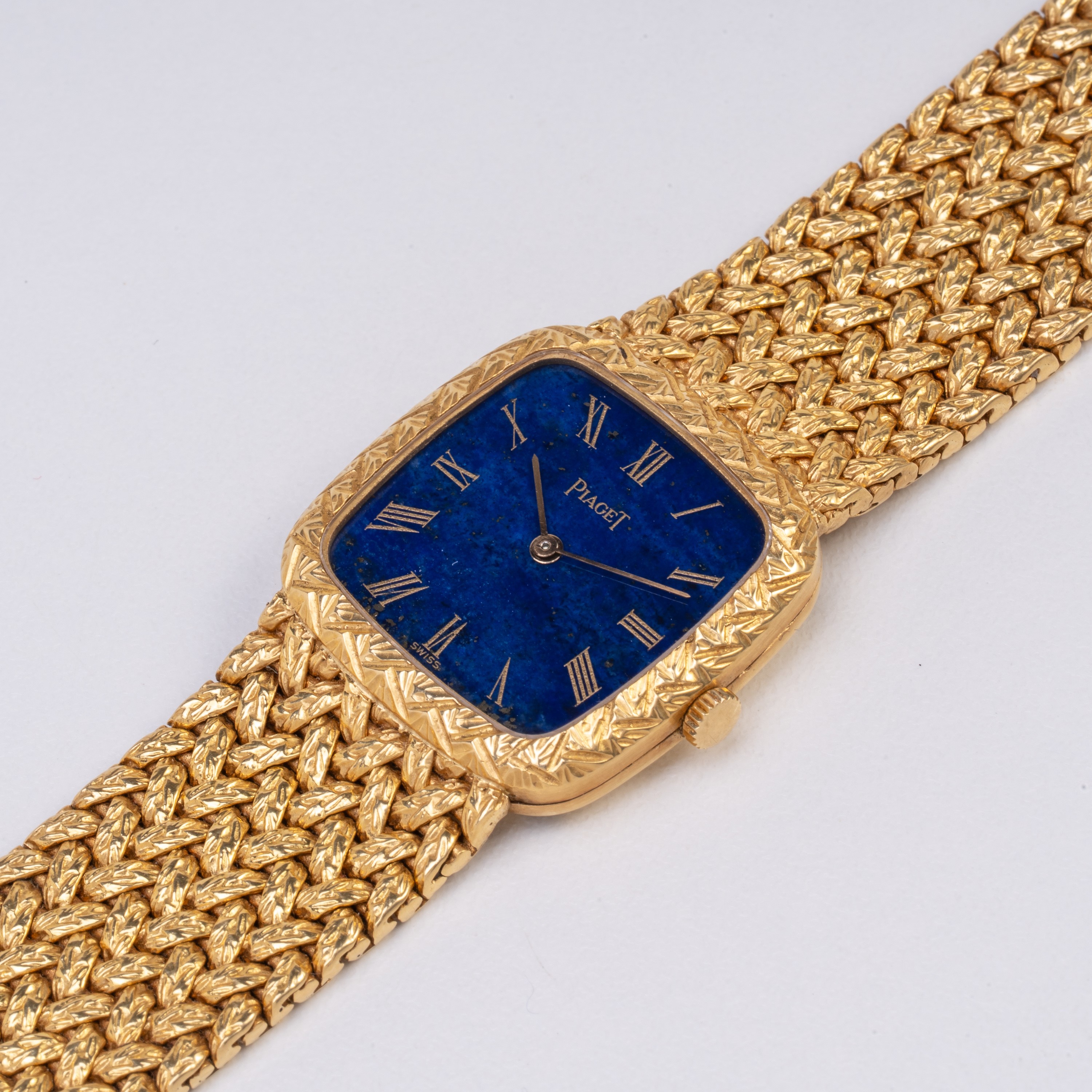 PIAGET OROLOGIO SOLO TEMPO A CARICA MANUALE IN ORO GIALLO 18KT CON QUADRANTE LAPISLAZZULI E BRACC...