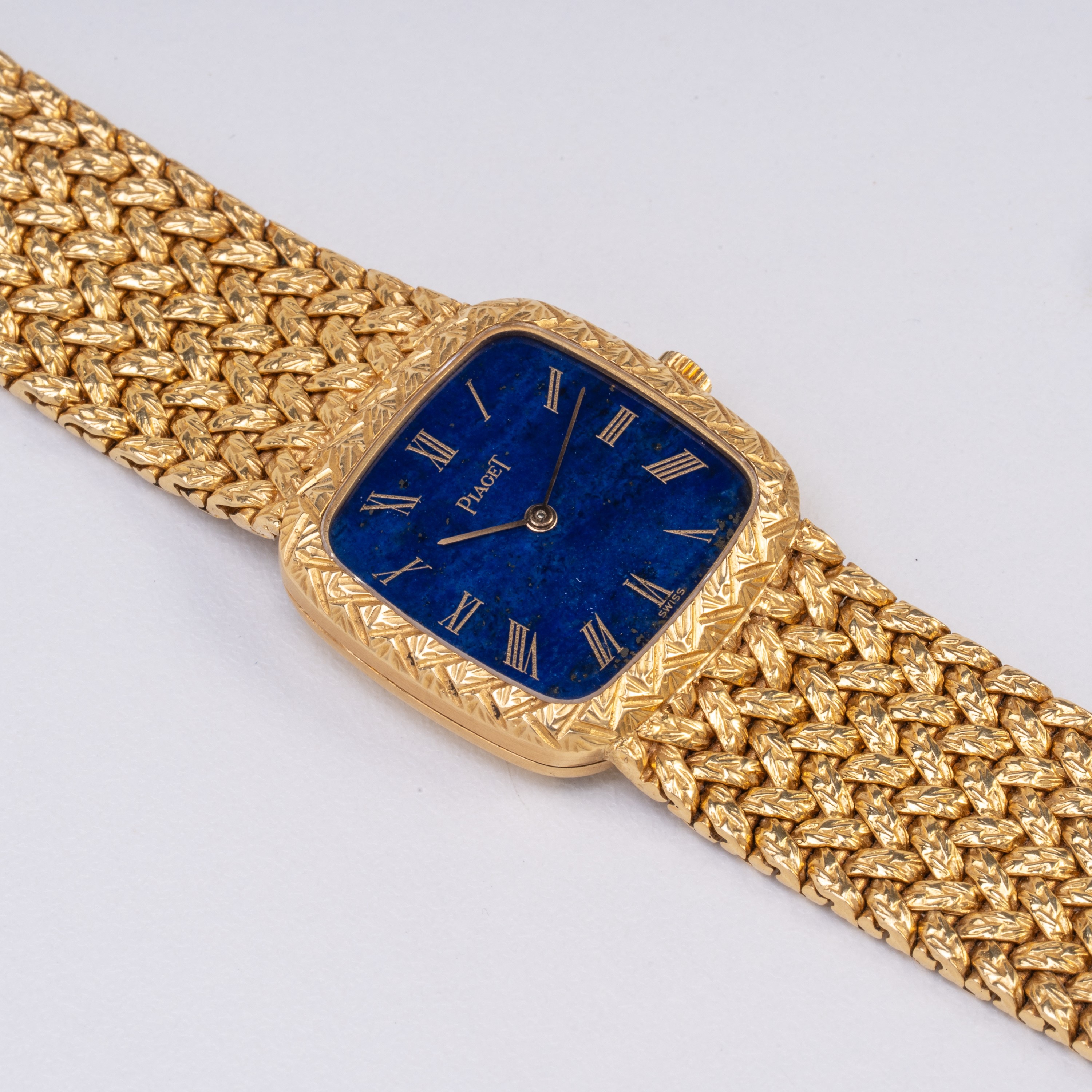 PIAGET OROLOGIO SOLO TEMPO A CARICA MANUALE IN ORO GIALLO 18KT CON QUADRANTE LAPISLAZZULI E BRACC...