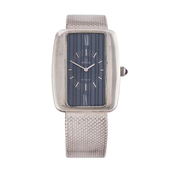 OMEGA - OMEGA - DE VILLE AUTOMATIC TIME-ONLY WATCH IN SILVER WITH SILVER BRACELET AND BLUE DIAL