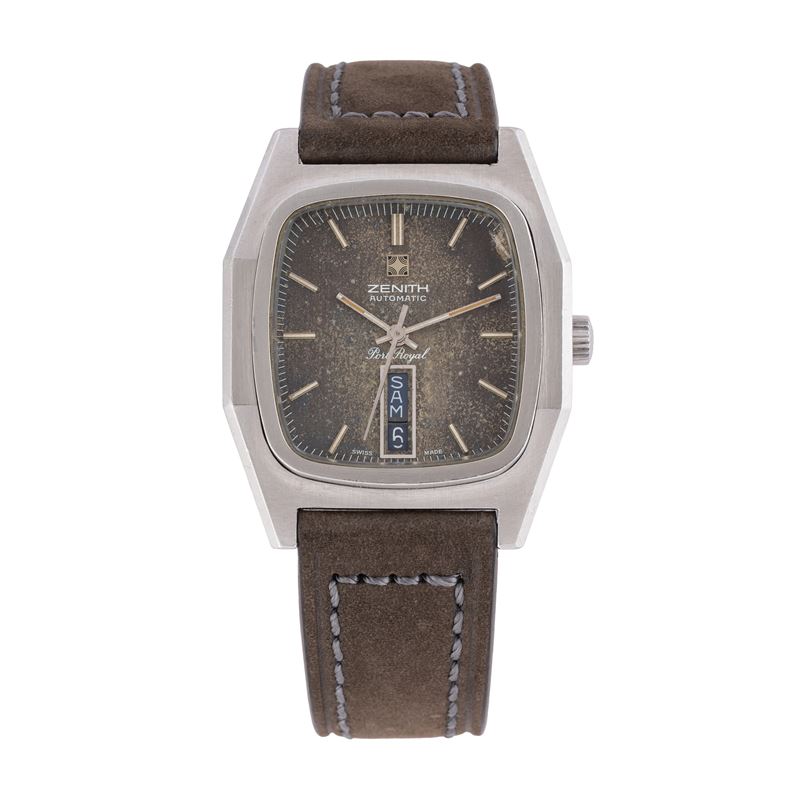 ZENITH - PORT ROYAL OROLOGIO DAY DATE A CARICA AUTOMATICA IN ACCIAIO CON QUADRANTE TROPICALE
