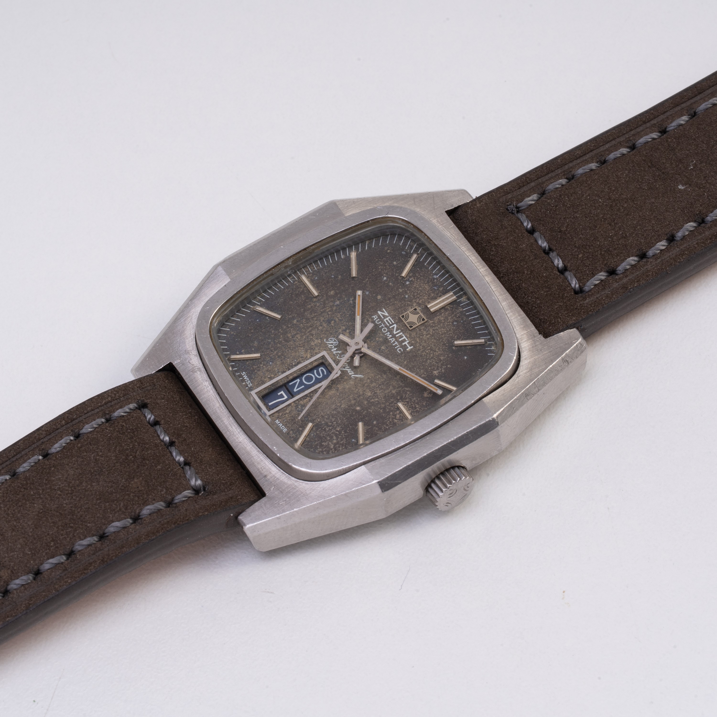 ZENITH - PORT ROYAL OROLOGIO DAY DATE A CARICA AUTOMATICA IN ACCIAIO CON QUADRANTE TROPICALE