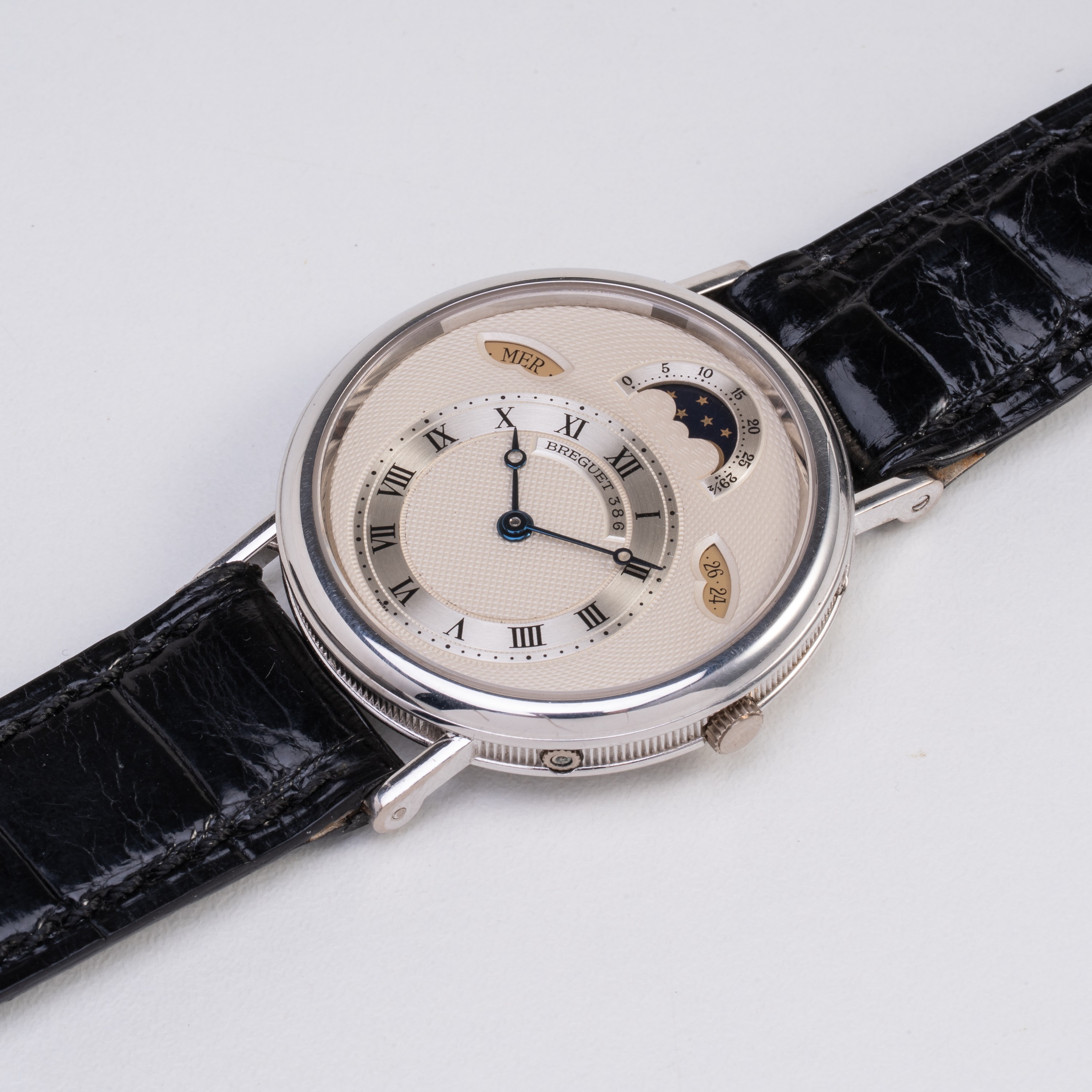 BREGUET - CLASSIQUE OROLOGIO A CARICA AUTOMATICA IN ORO BIANCO 18KT CON QUADRANTE GUILLOCHE', FAS...