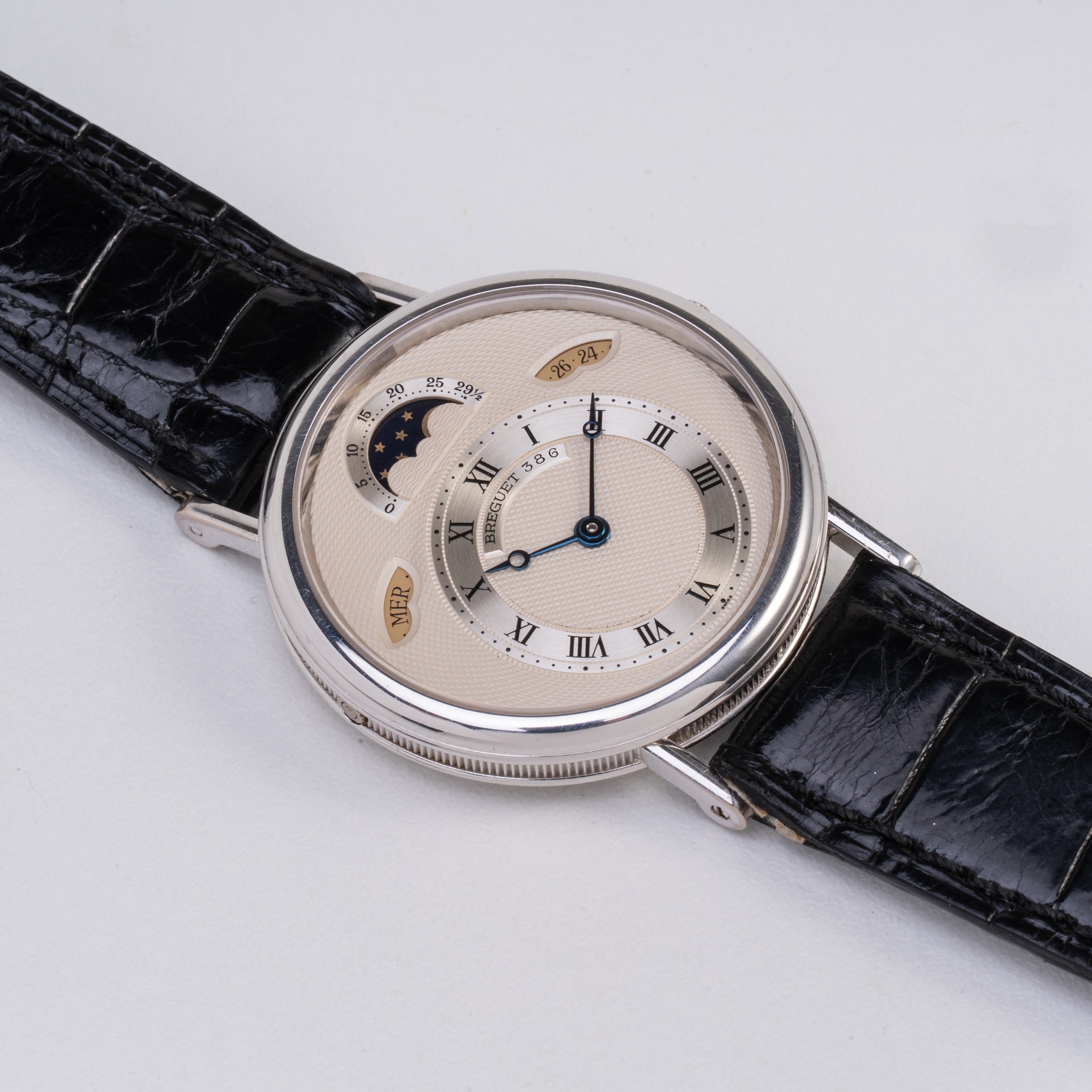 BREGUET - CLASSIQUE OROLOGIO A CARICA AUTOMATICA IN ORO BIANCO 18KT CON QUADRANTE GUILLOCHE', FAS...