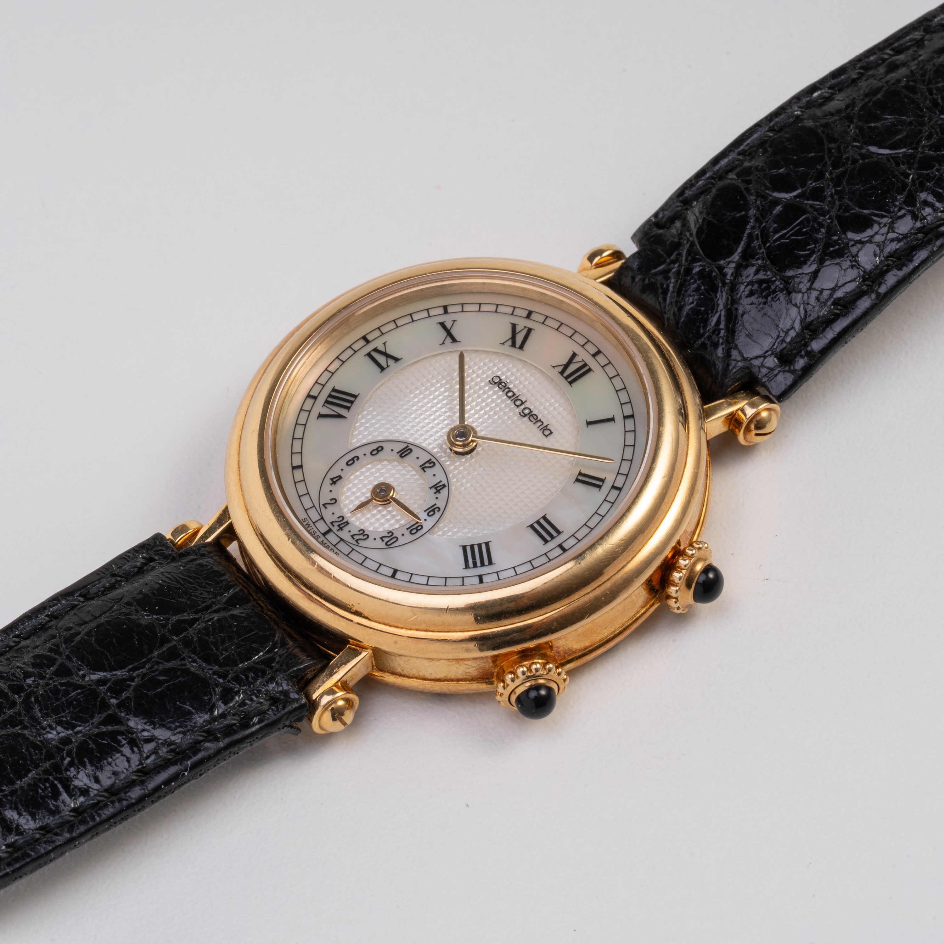 GERALD GENTA - DUAL TIME OROLOGIO SOLO TEMPO A CARICA AUTOMATICA IN ORO GIALLO 18KT CON QUADRANTE...