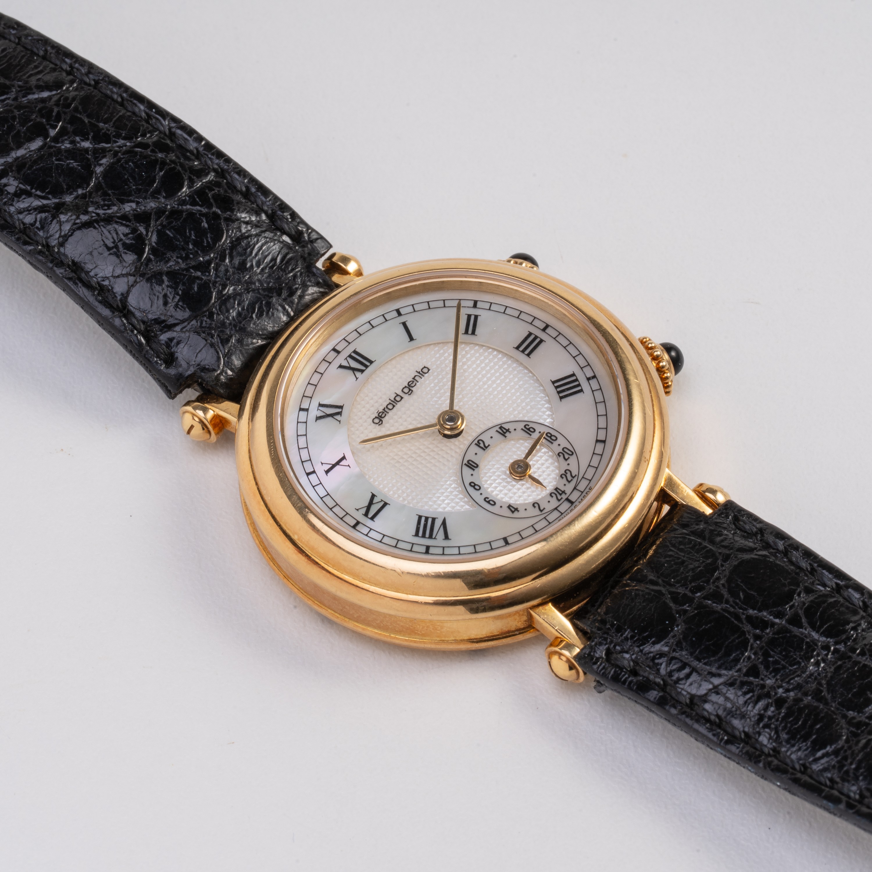 GERALD GENTA - DUAL TIME OROLOGIO SOLO TEMPO A CARICA AUTOMATICA IN ORO GIALLO 18KT CON QUADRANTE...