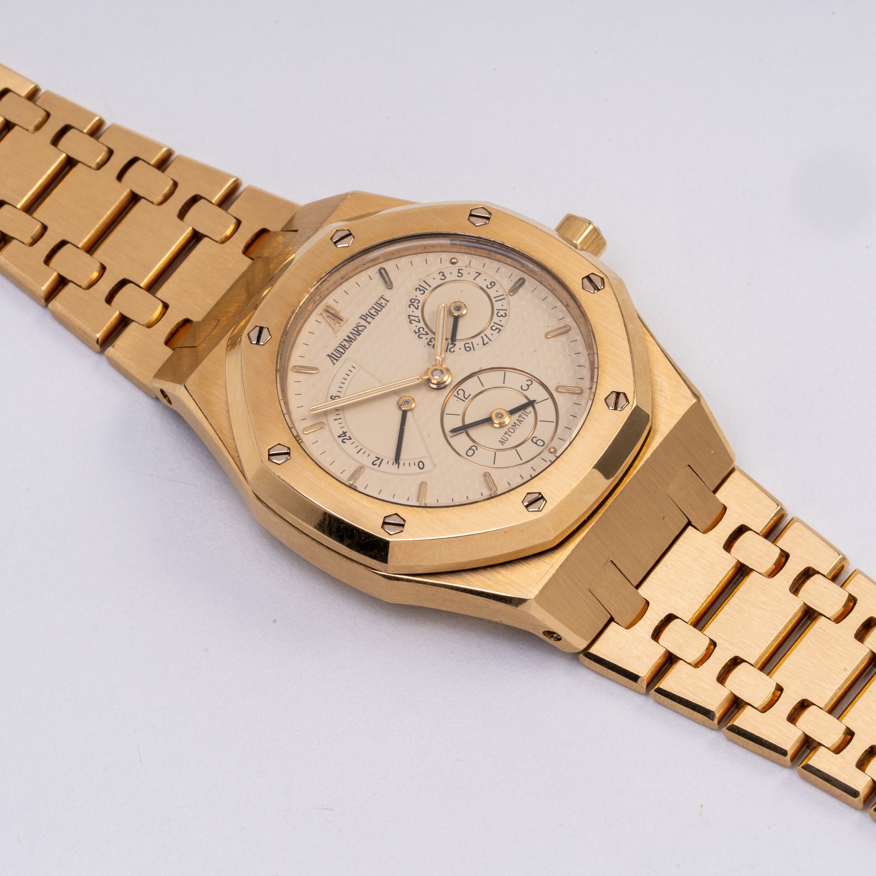 AUDEMARS PIGUET - ROYAL OAK DUAL TIME POWER RESERVE OROLOGIO SOLO TEMPO A CARICA AUTOMATICA IN OR...