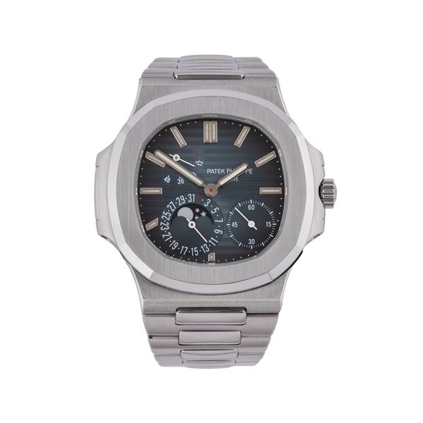 PATEK PHILIPPE - PATEK PHILIPE - NAUTILUS STEEL SELF-WINDING TIME-ONLY WATCH WITH POWER RESERVE, DATE AND MOON PHASE