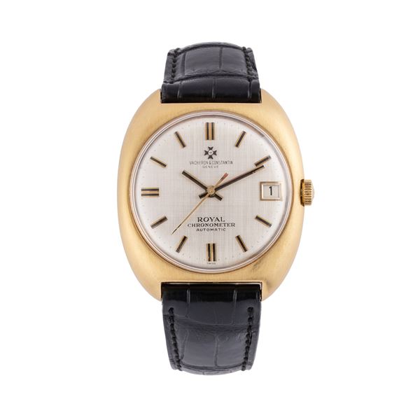 VACHERON CONSTANTIN - VACHERON CONSTANTIN - CHRONOMETRE ROYAL 18KT YELLOW GOLD SELF-WINDING TIME-ONLY WATCH WITH LINEN DIAL AND DATE DISPLAY AT THREE O'CLOCK