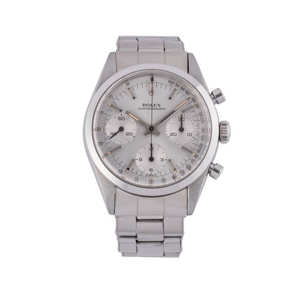 ROLEX - ROLEX - COSMOGRAPH PRE DAYTONA MANUAL-WINDING STEEL CHRONOGRAPH WITH GREY DIAL AND STEEL RIVET BRACELET