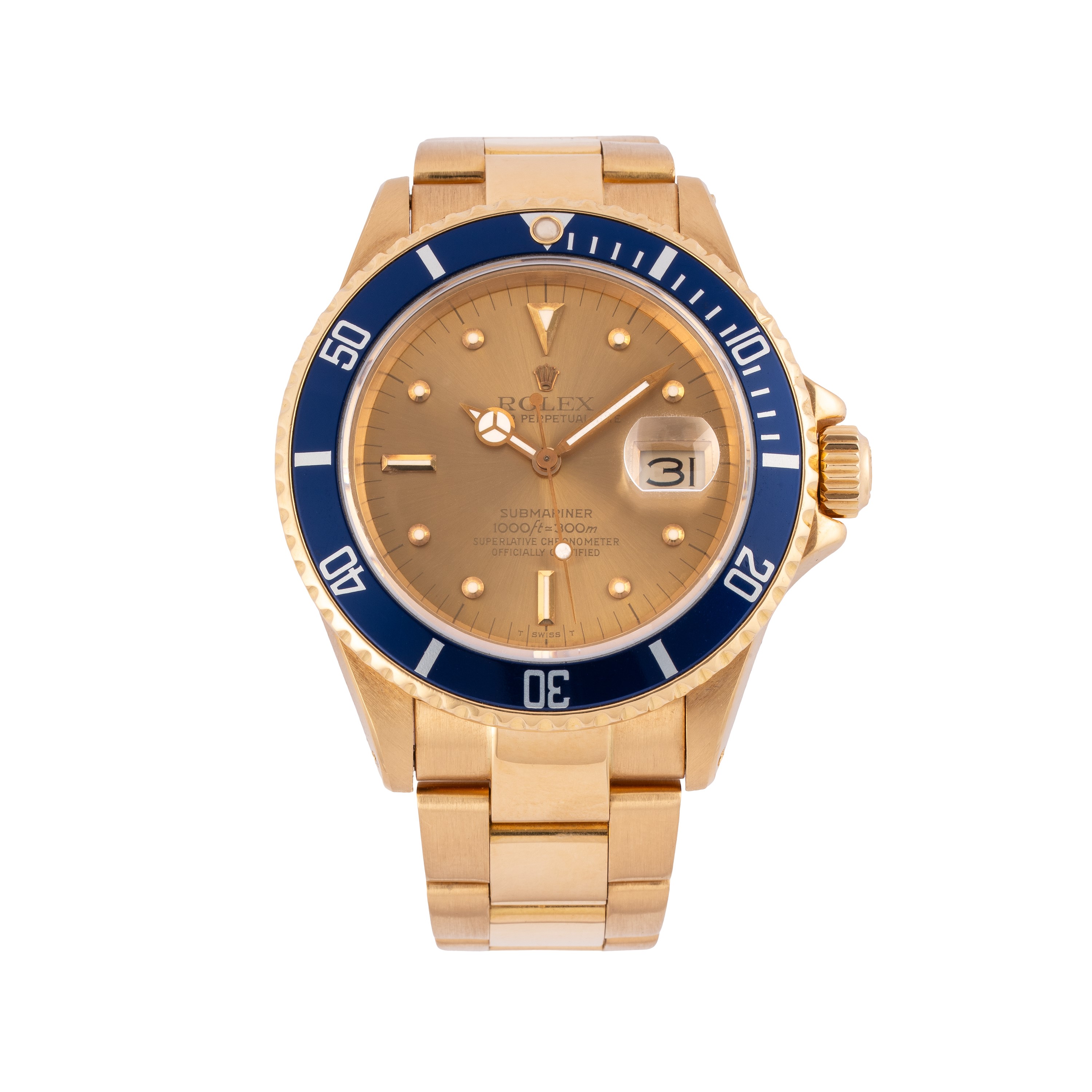 ROLEX - SUBMARINER OROLOGIO SOLO TEMPO A CARICA AUTOMATICA IN ORO GIALLO 18KT CON QUADRANTE CHAMP...
