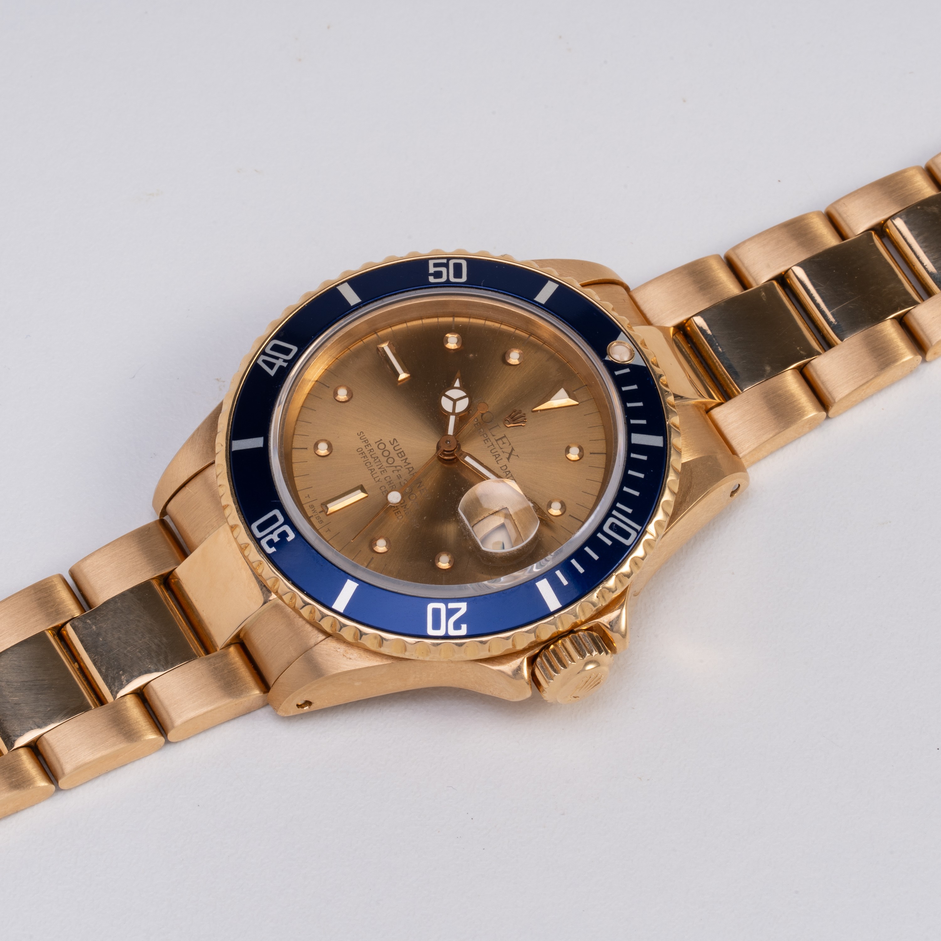 ROLEX - SUBMARINER OROLOGIO SOLO TEMPO A CARICA AUTOMATICA IN ORO GIALLO 18KT CON QUADRANTE CHAMP...