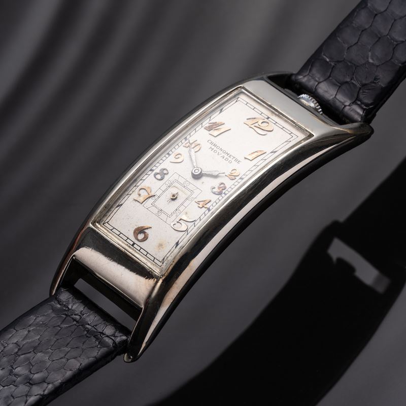 MOVADO - POLYPLAN OROLOGIO SOLO TEMPO A CARICA MANUALE IN ORO BIANCO 18KT CON CASSA 'CURVEX', QUA...