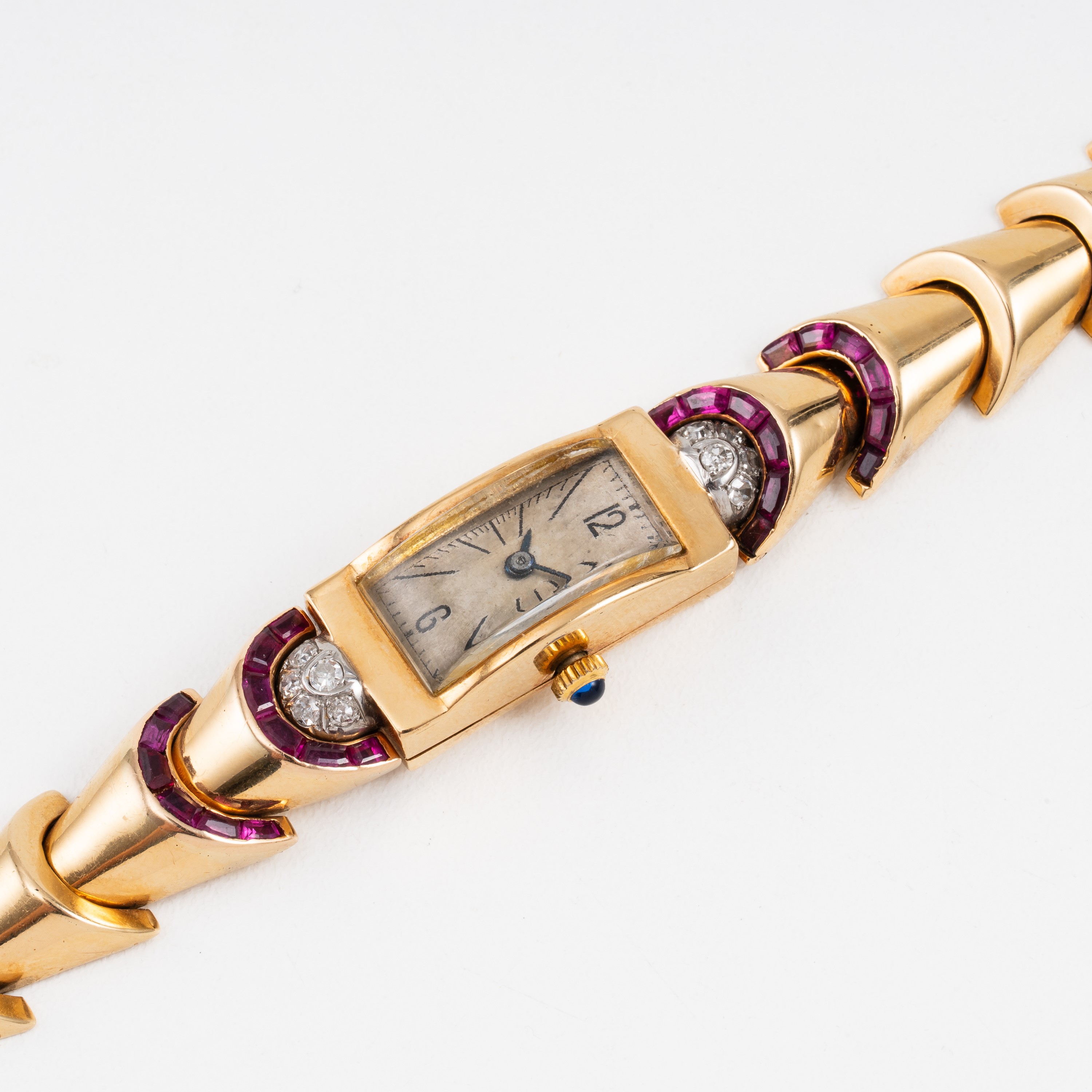 PATEK PHILIPPE OROLOGIO SOLO TEMPO A CARICA MANUALE IN ORO GIALLO 18KT CON ZAFFIRI E DIAMANTI