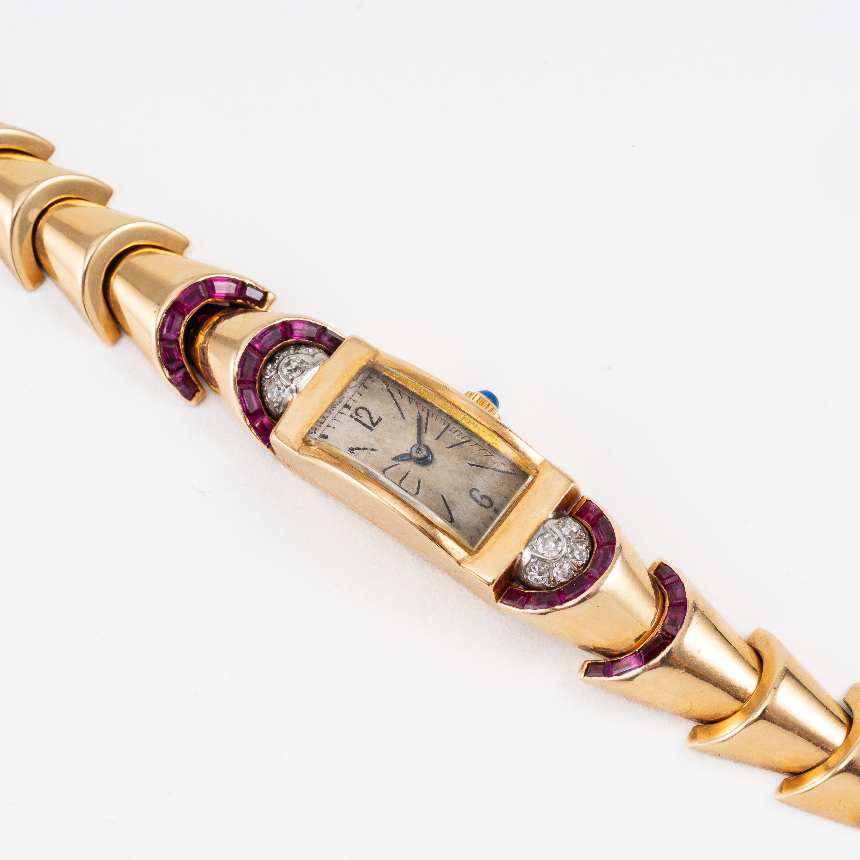 PATEK PHILIPPE OROLOGIO SOLO TEMPO A CARICA MANUALE IN ORO GIALLO 18KT CON ZAFFIRI E DIAMANTI