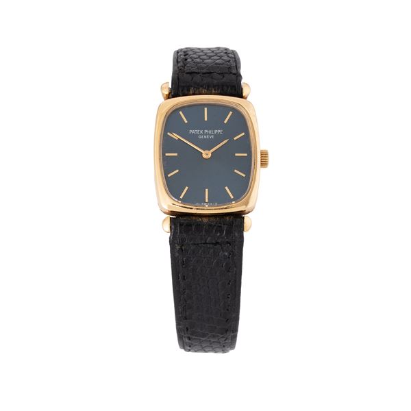 PATEK PHILIPPE - PATEK PHILIPPE - ELLIPSE LADY 18KT YELLOW GOLD MANUAL WINDING TIME ONLY WATCH WITH BLUE SIGMA DIAL