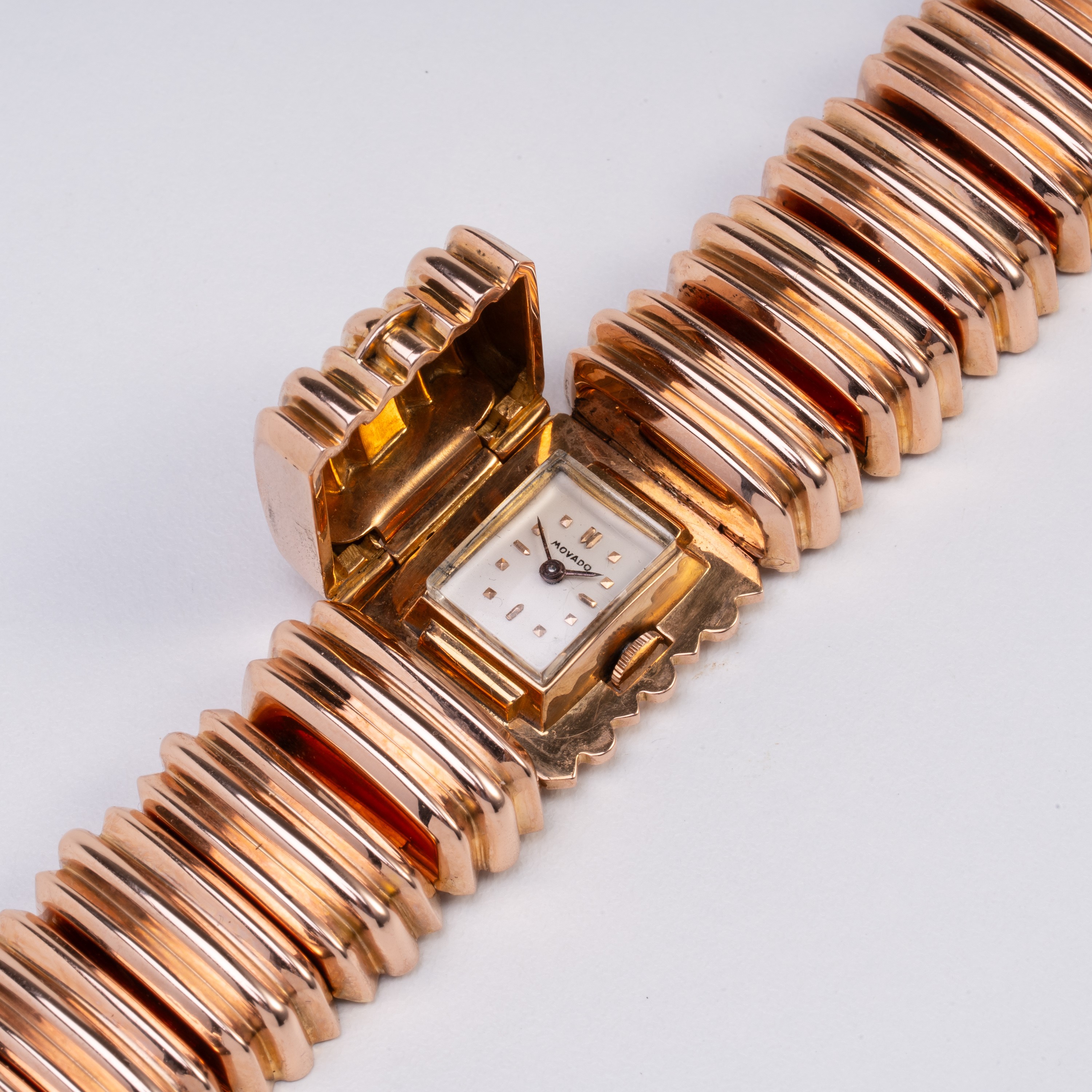 MOVADO OROLOGIO GIOIELLO IN ORO ROSA 18KT A CARICA MANUALE CON QUADRANTE BIANCO