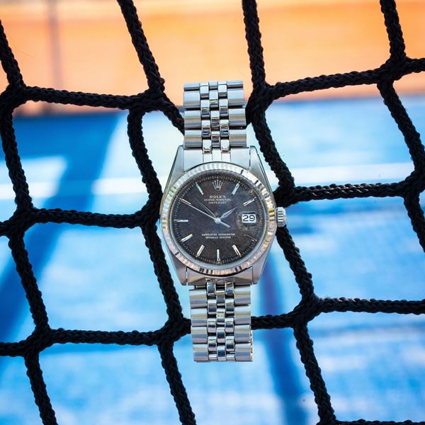 ROLEX - ROLEX - DATEJUST STEEL SELF-WINDING TIME-ONLY WATCH WITH DATE DISPLAY AT THREE O'CLOCK, TROPICAL GOLD DIAL AND JUBILEE BRACELET.