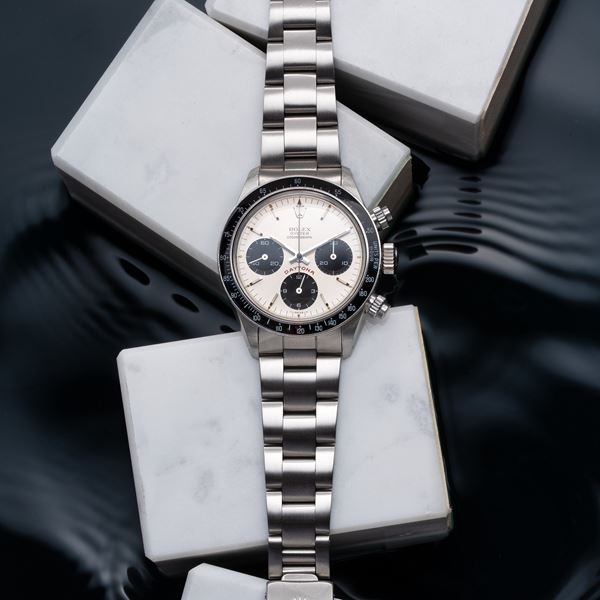 ROLEX - ROLEX - DAYTONA BIG RED MANUAL-WINDING CHRONOGRAPH IN STEEL WITH BAKELITE BEZEL, SILVER ‘BIG RED’ DIAL, AND STEEL BRACELET