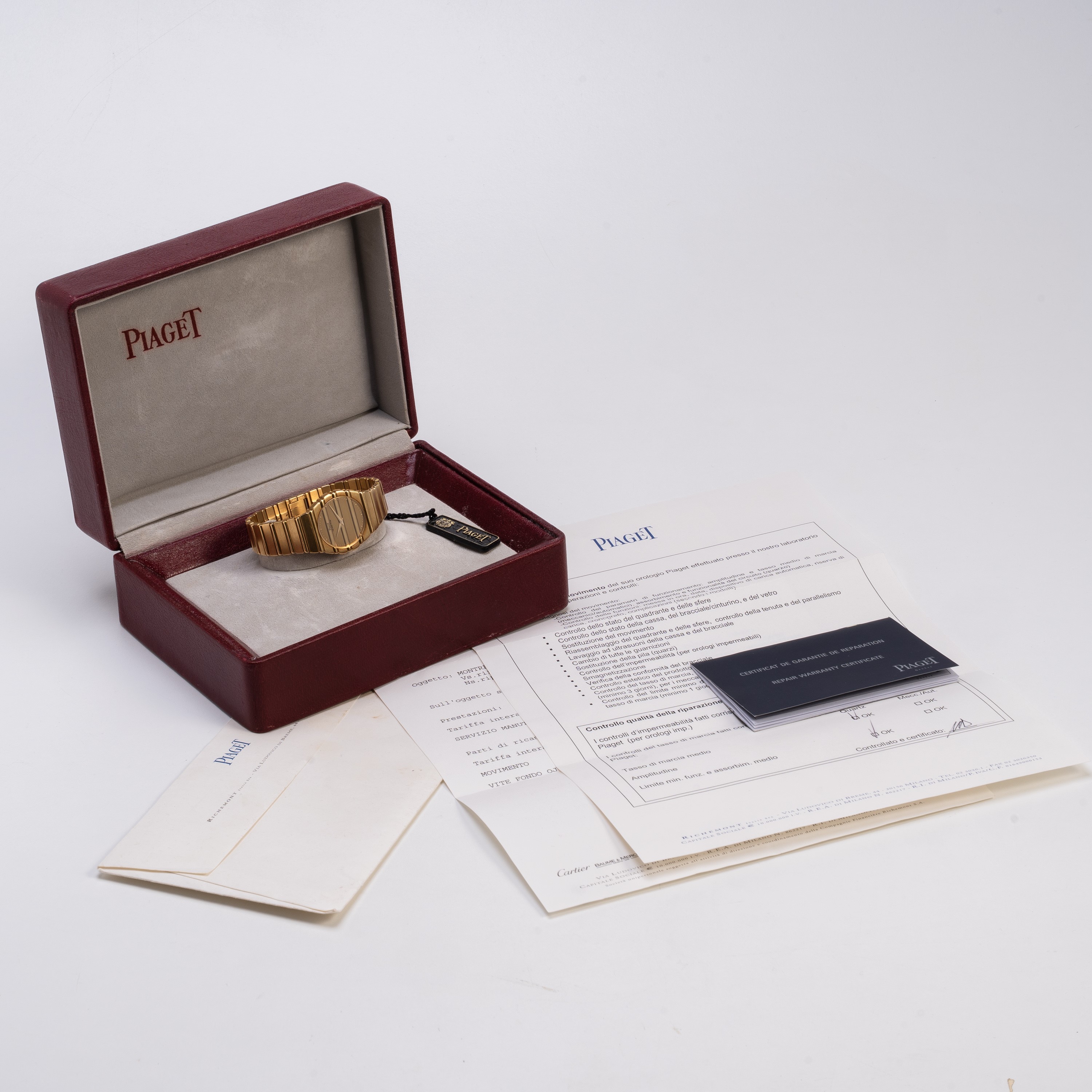 PIAGET - POLO OROLOGIO SOLO TEMPO AL QUARZO IN ORO GIALLO 18KT CON BRACCIALE INTEGRATO IN ORO GIA...