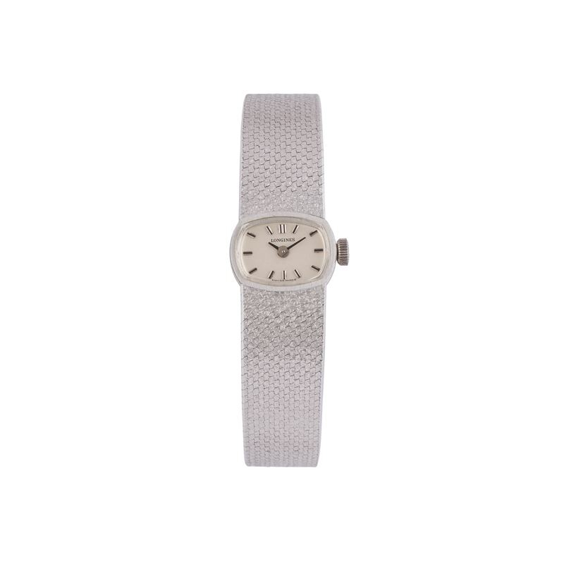 LONGINES OROLOGIO SOLO TEMPO A CARICA MANUALE IN ORO BIANCO 18KT CON BRACCIALE INTEGRATO IN ORO G...