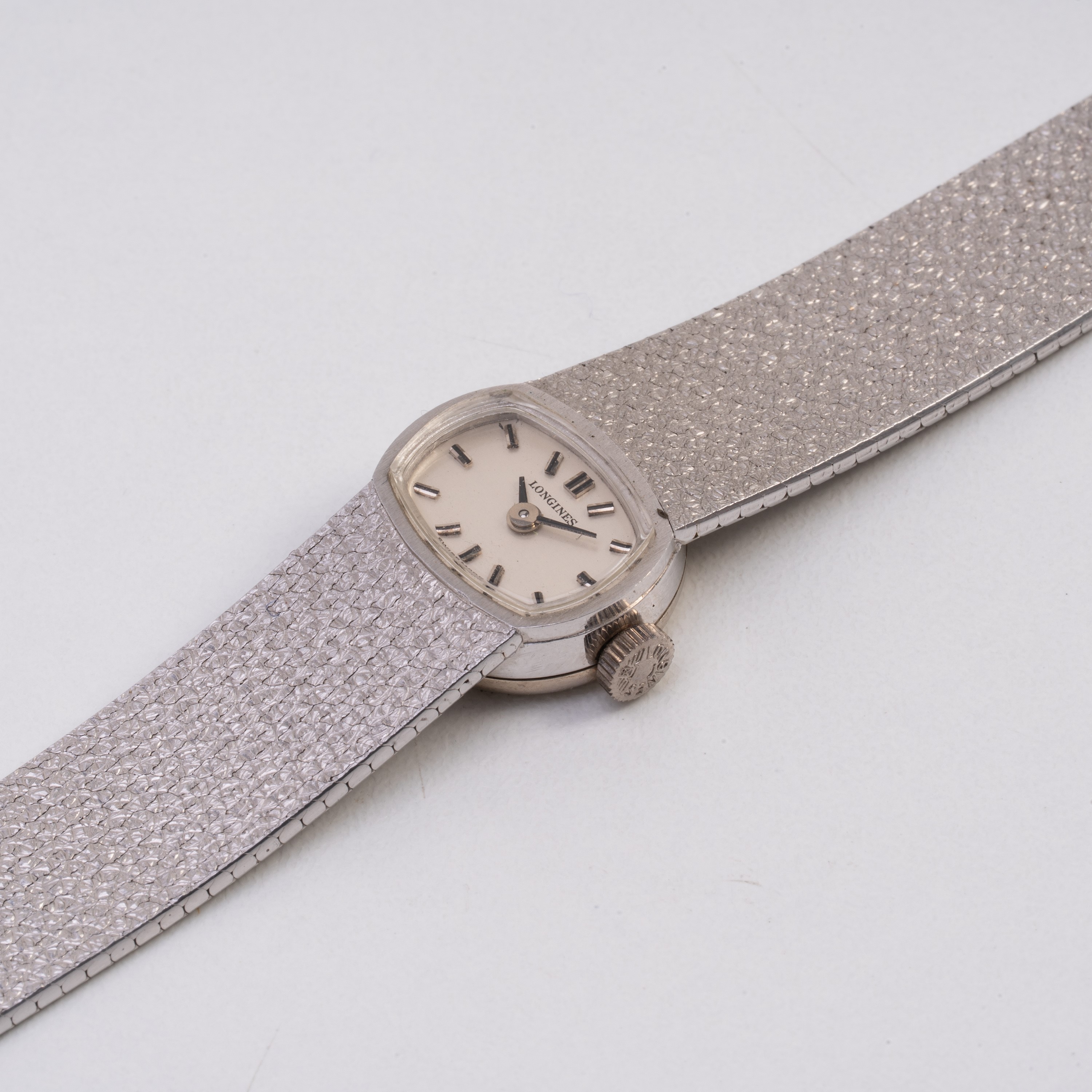 LONGINES OROLOGIO SOLO TEMPO A CARICA MANUALE IN ORO BIANCO 18KT CON BRACCIALE INTEGRATO IN ORO G...