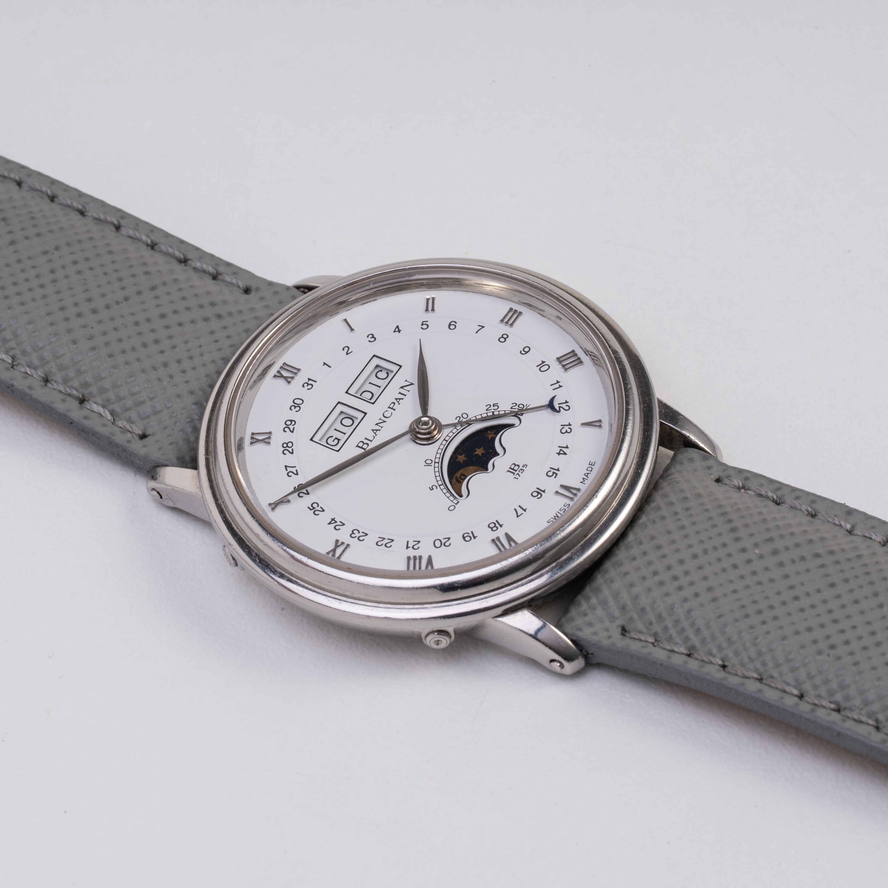 BLANCPAIN - VILLERET TRIPLE CALENDAR TRIPLO CALENDARIO IN ACCIAIO A CARICA MANUALE CON CASSA A SC...