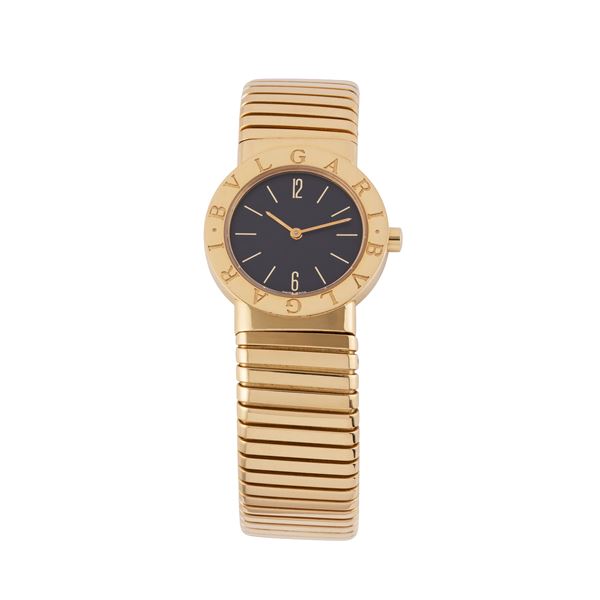BULGARI - BULGARI - TUBOGAS 18 KT YELLOW GOLD QUARTZ TIME-ONLY WATCH WITH 18 KT YELLOW GOLD ELASTIC BRACELET