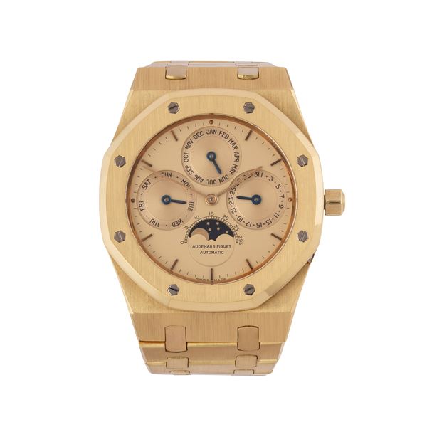 AUDEMARS PIGUET - AUDEMARS PIGUET - ROYAL OAK PERPETUAL CALENDAR PERPETUAL CALENDAR WITH AUTOMATIC WINDING IN 18KT YELLOW GOLD WITH CHAMPAGNE DIAL