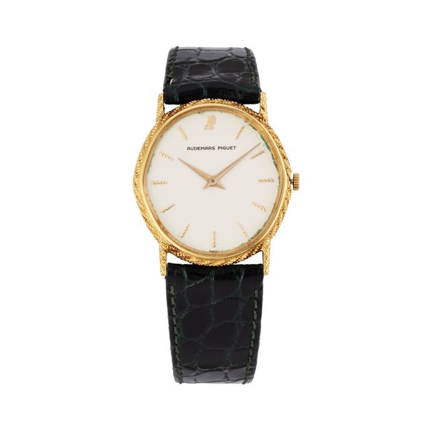 AUDEMARS PIGUET - AUDEMARS PIGUET OROLOGIO SOLO TEMPO A CARICA MANUALE IN ORO GIALLO 18KT CON CASSA LAVORATA E QUADRANTE BIANCO