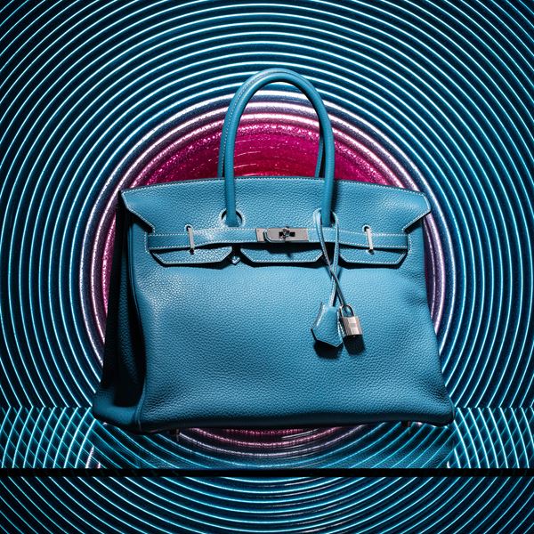 HERMÈS BIRKIN 35 RETOURNÉ TOGO BLUE JEAN PALLADIUM HARDWARE 2011